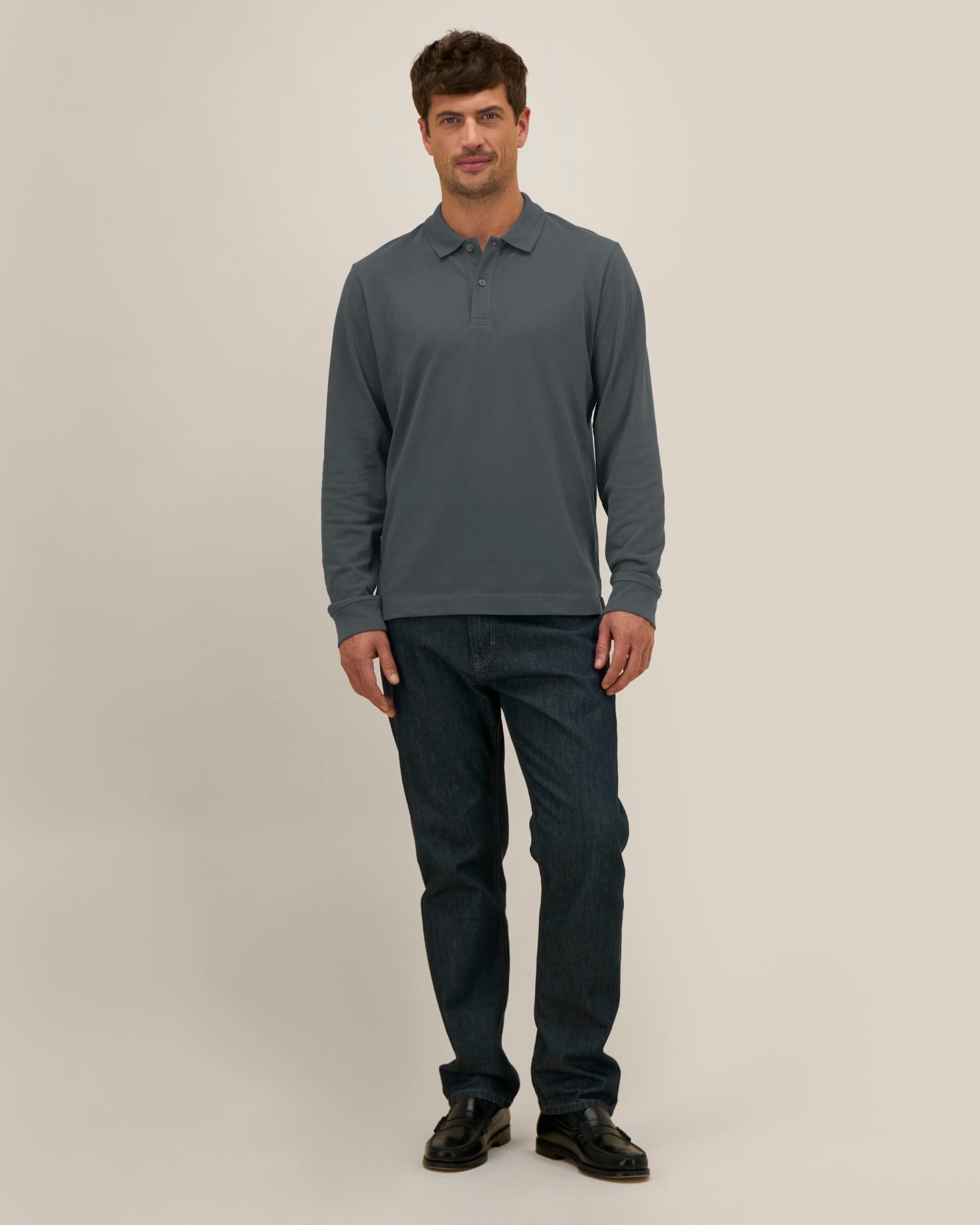 Unisex Organic Cotton Long Sleeve Polo - 240 GSM | Prepster 2.0 STPU223