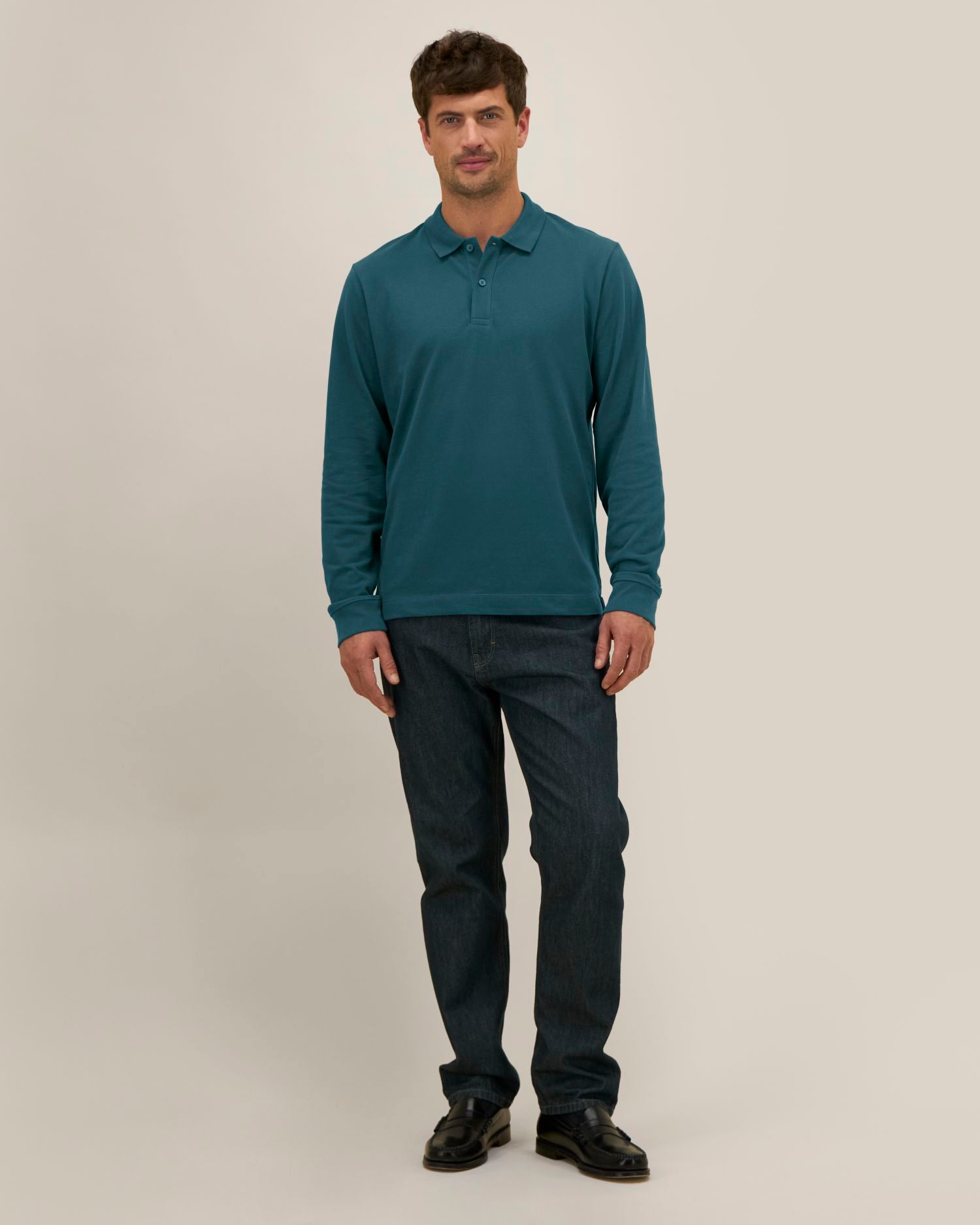 Unisex Organic Cotton Long Sleeve Polo - 240 GSM | Prepster 2.0 STPU223