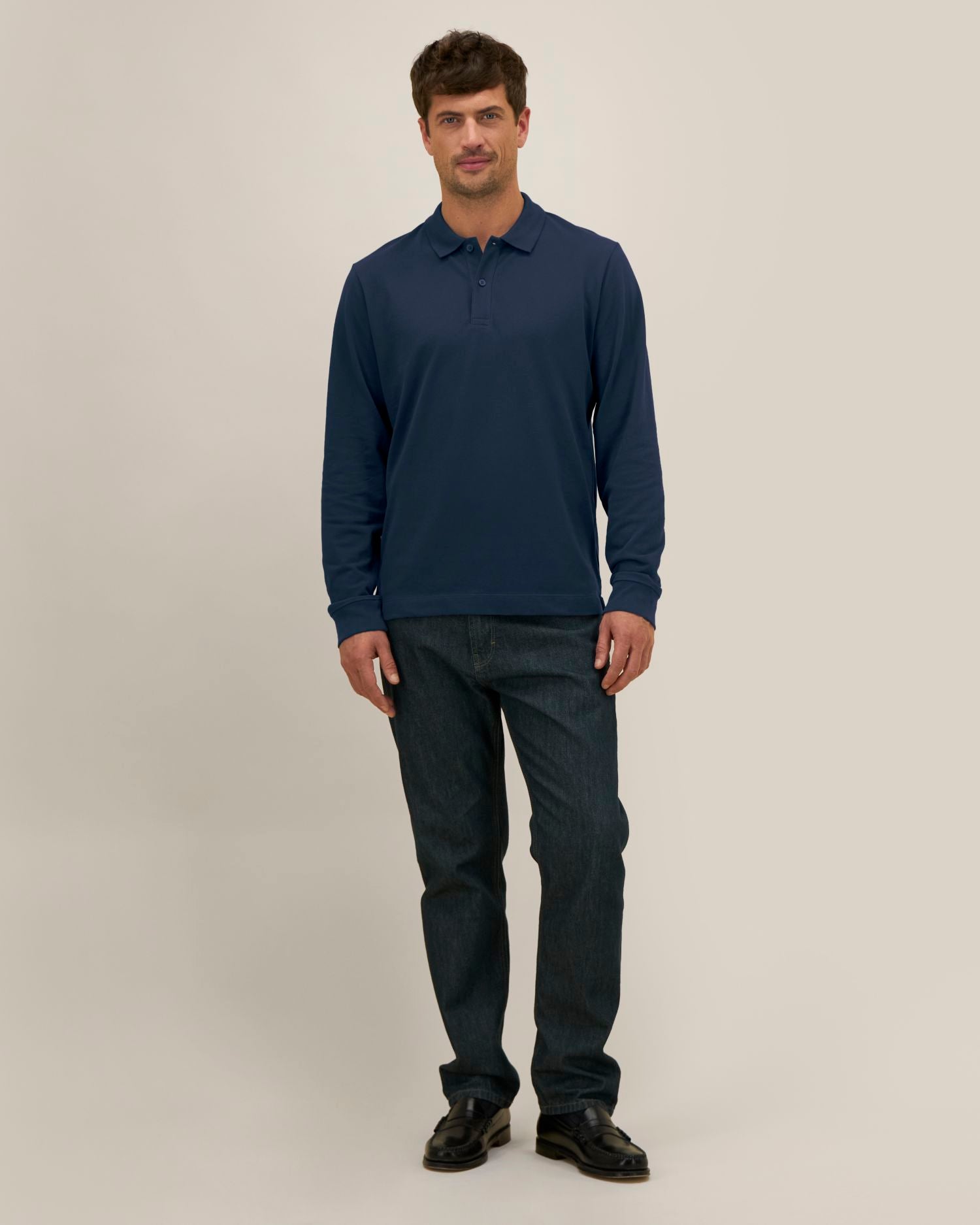 Unisex Organic Cotton Long Sleeve Polo - 240 GSM | Prepster 2.0 STPU223