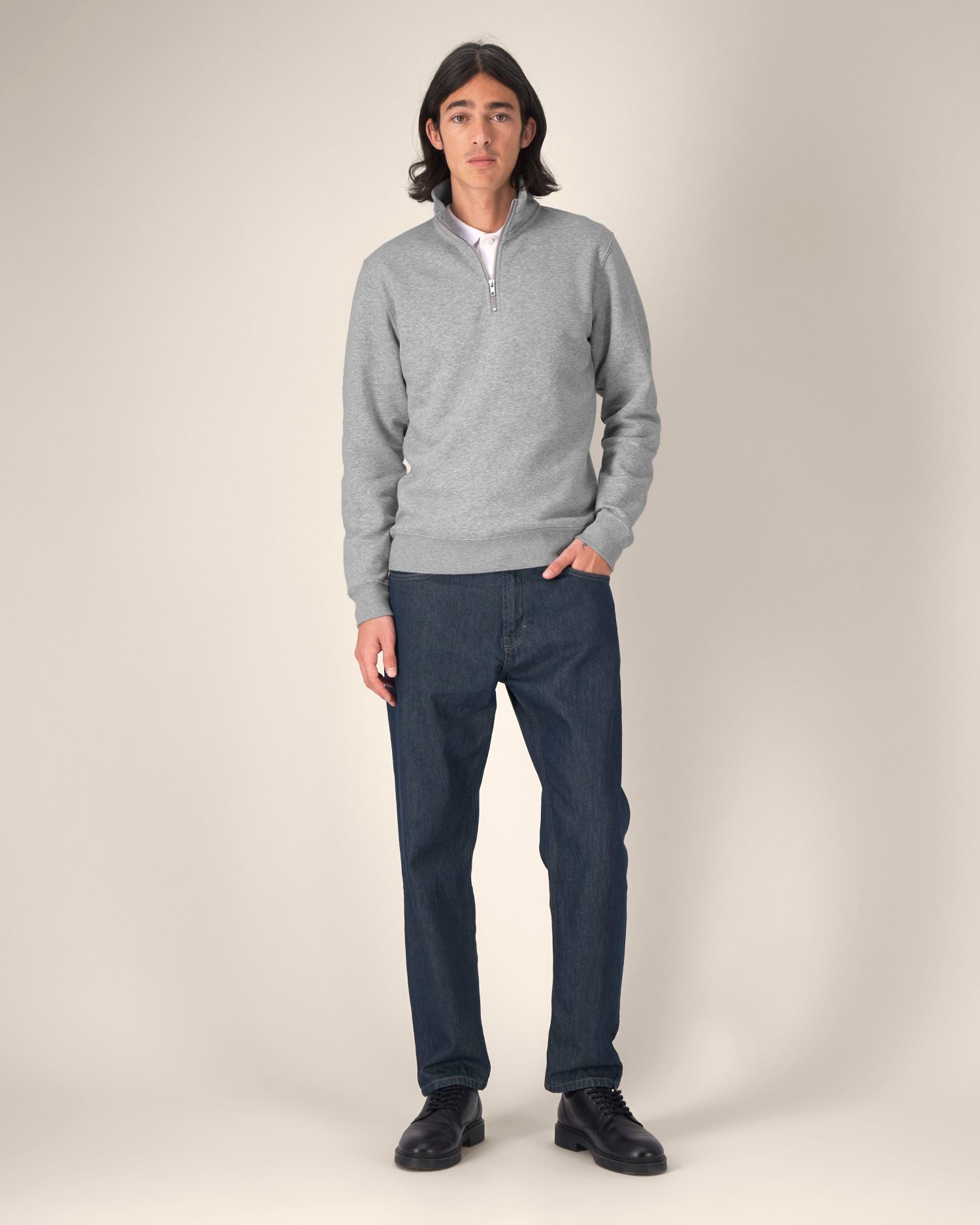 Unisex Organic Cotton Quarter Zip Sweatshirt - 280 GSM | Trucker 2.0 STSU204