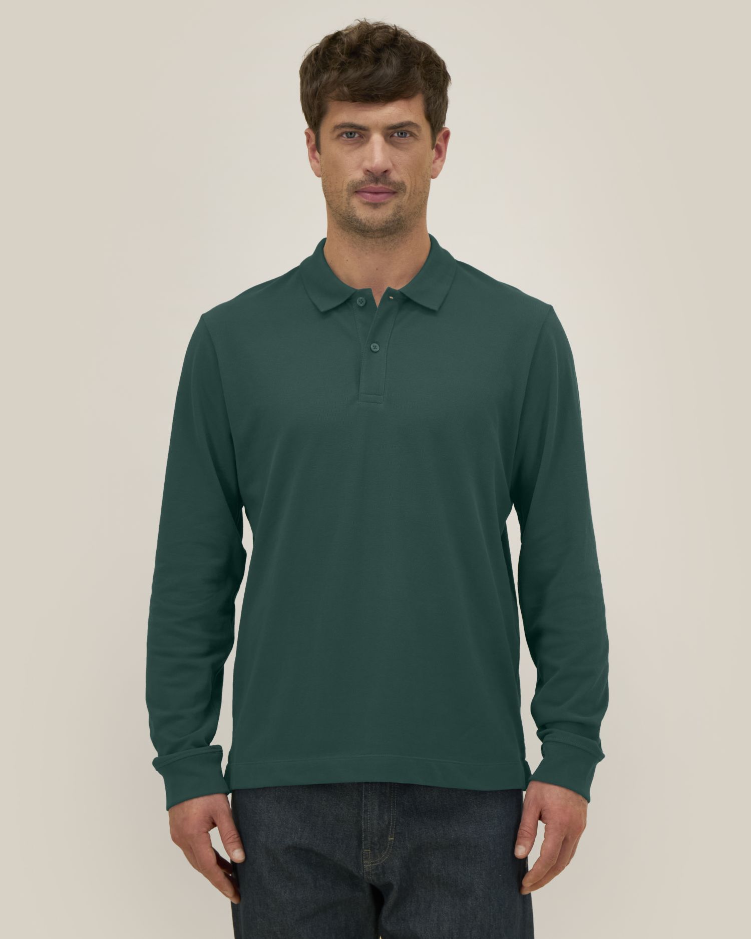 Unisex Organic Cotton Long Sleeve Polo - 240 GSM | Prepster 2.0 STPU223