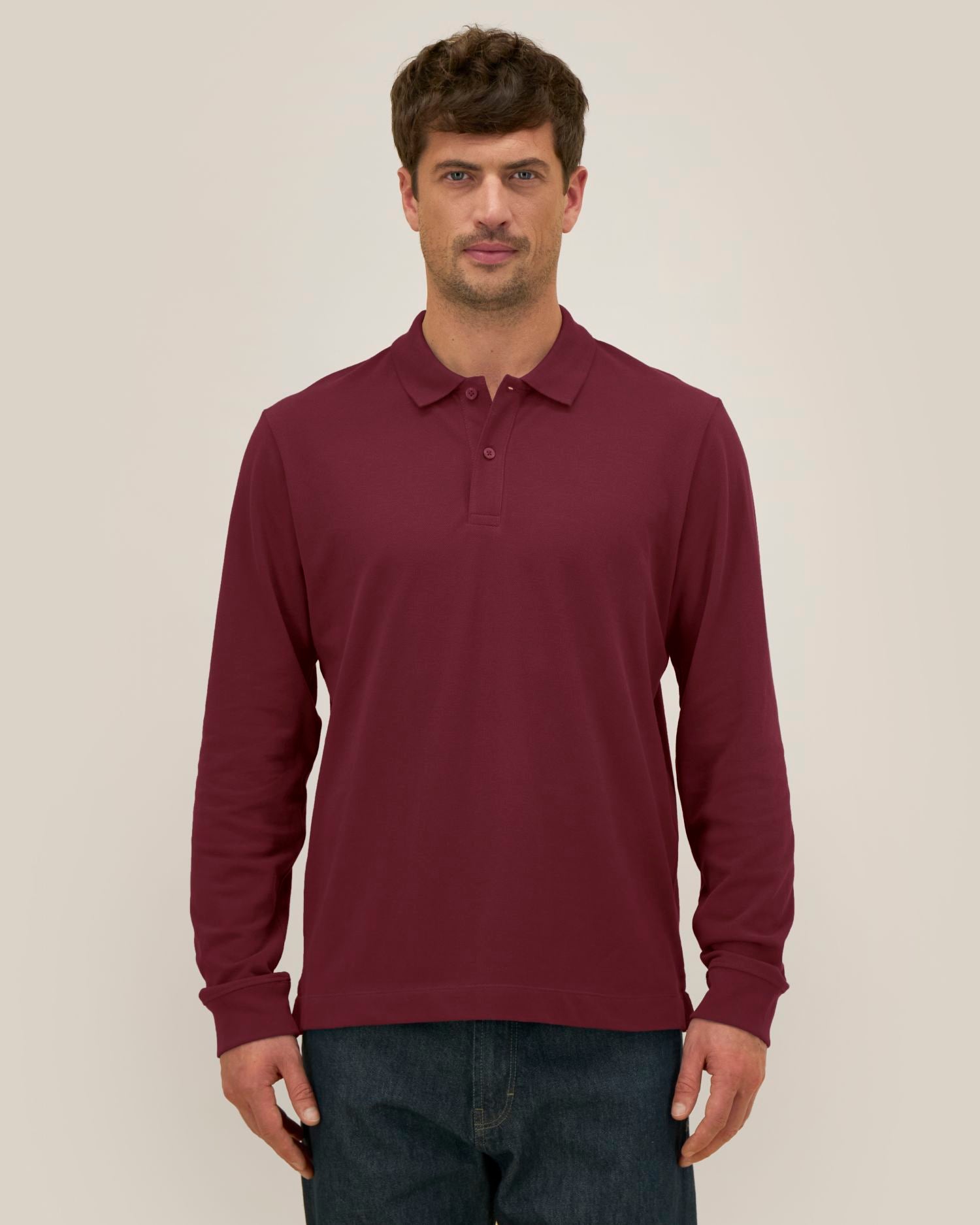 Unisex Organic Cotton Long Sleeve Polo - 240 GSM | Prepster 2.0 STPU223
