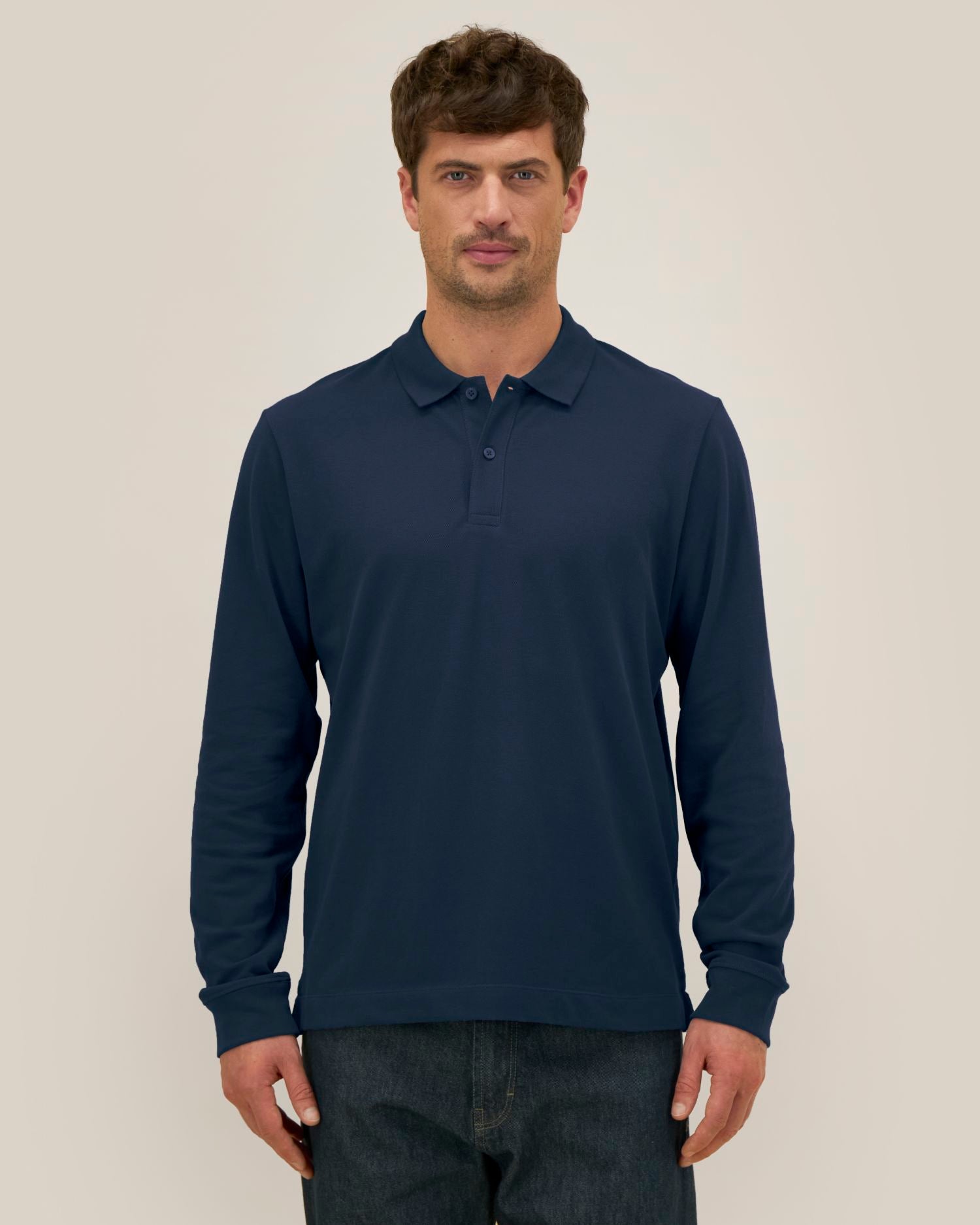Unisex Organic Cotton Long Sleeve Polo - 240 GSM | Prepster 2.0 STPU223