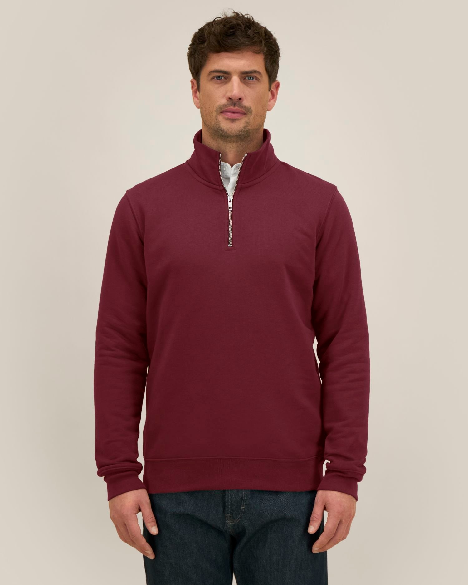 Unisex Organic Cotton Quarter Zip Sweatshirt - 280 GSM | Trucker 2.0 STSU204