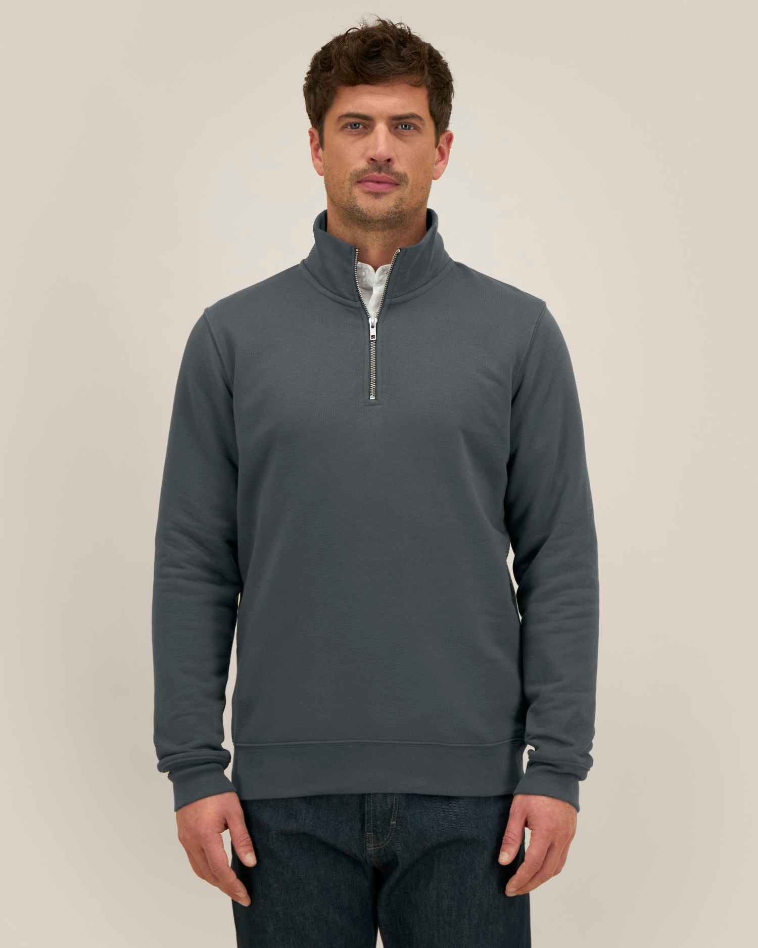 Unisex Organic Cotton Quarter Zip Sweatshirt - 280 GSM | Trucker 2.0 STSU204