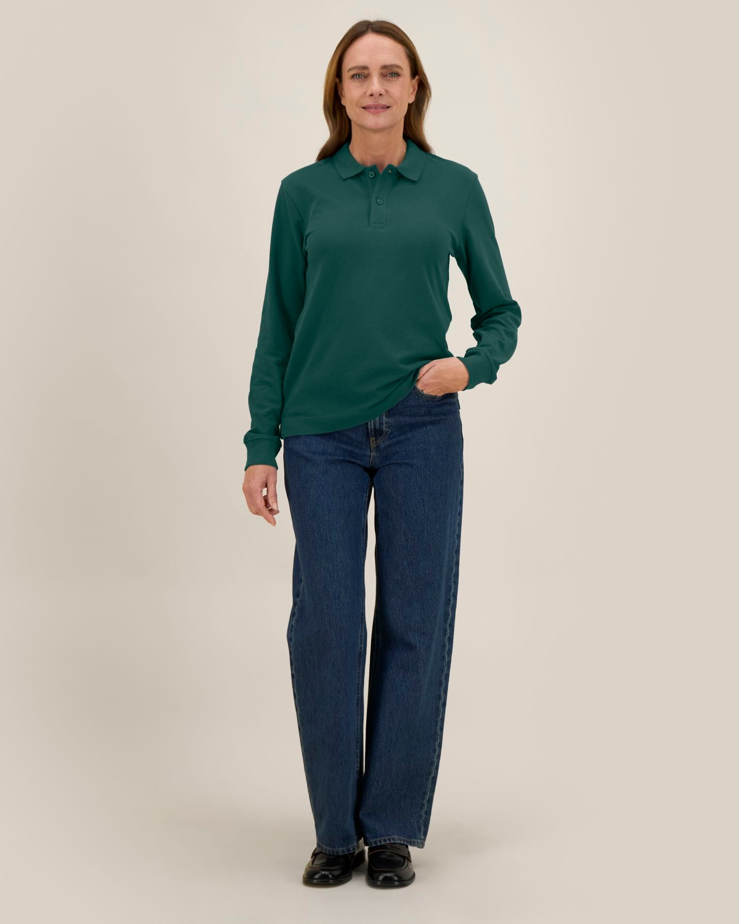 Unisex Organic Cotton Long Sleeve Polo - 240 GSM | Prepster 2.0 STPU223