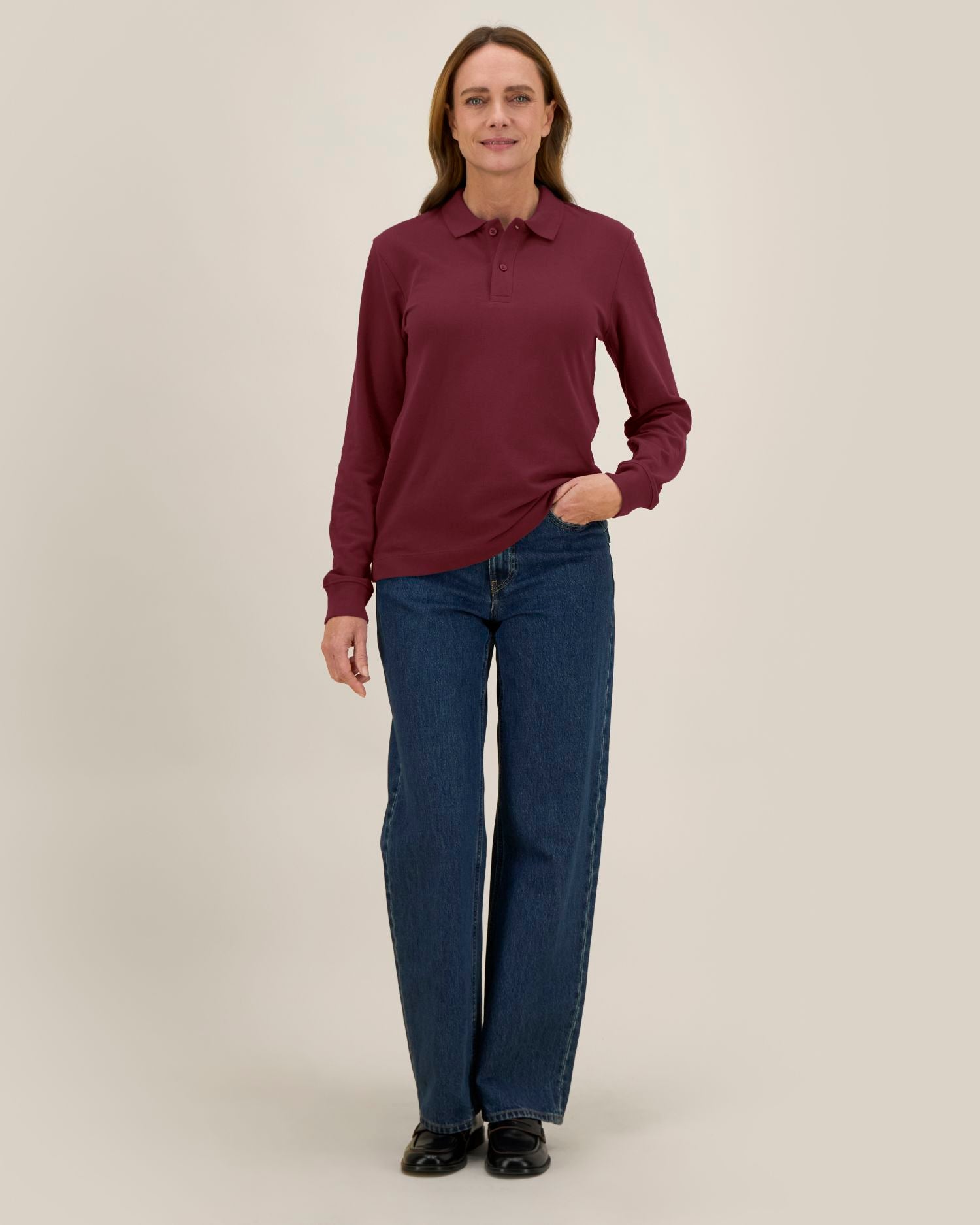 Unisex Organic Cotton Long Sleeve Polo - 240 GSM | Prepster 2.0 STPU223