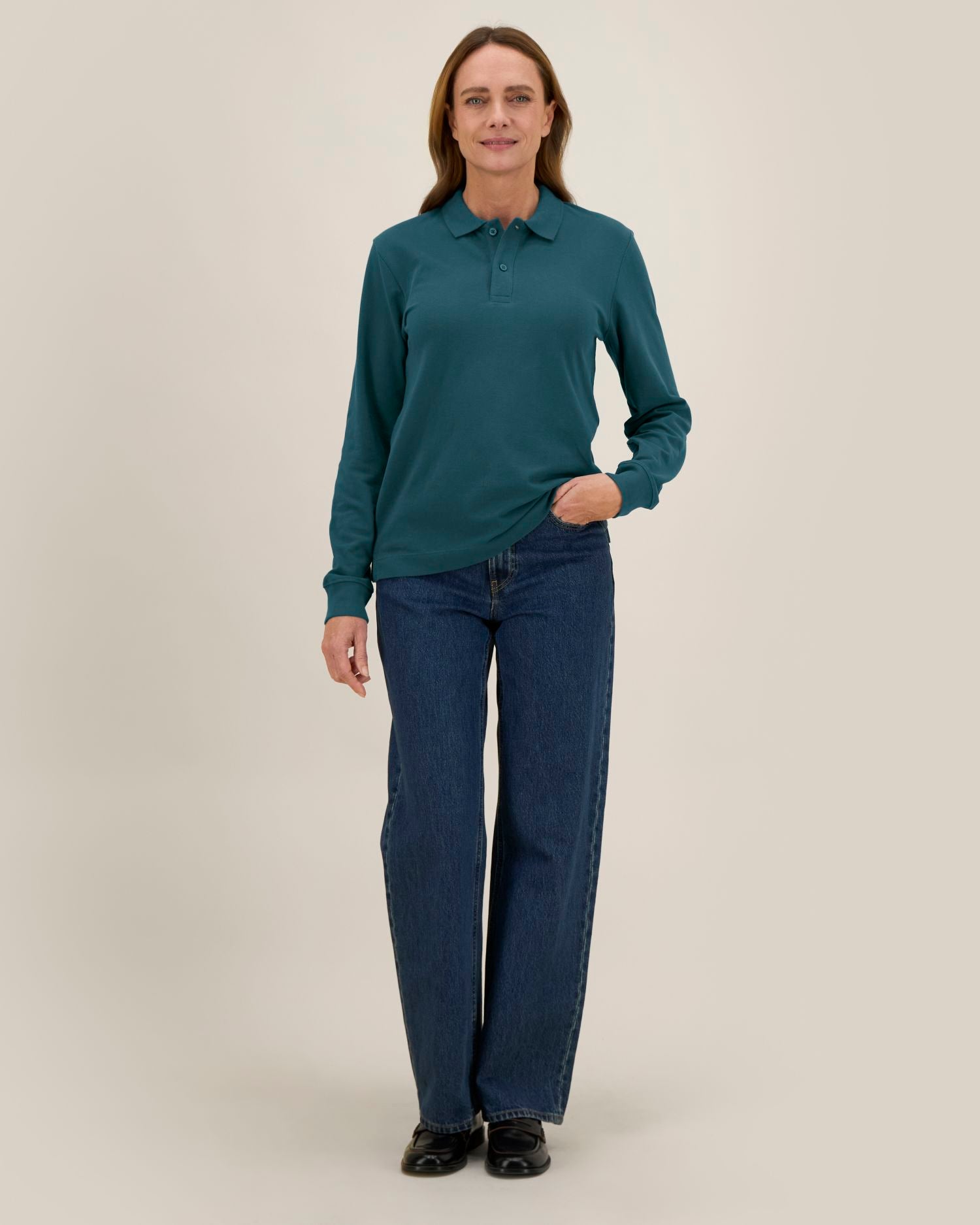 Unisex Organic Cotton Long Sleeve Polo - 240 GSM | Prepster 2.0 STPU223