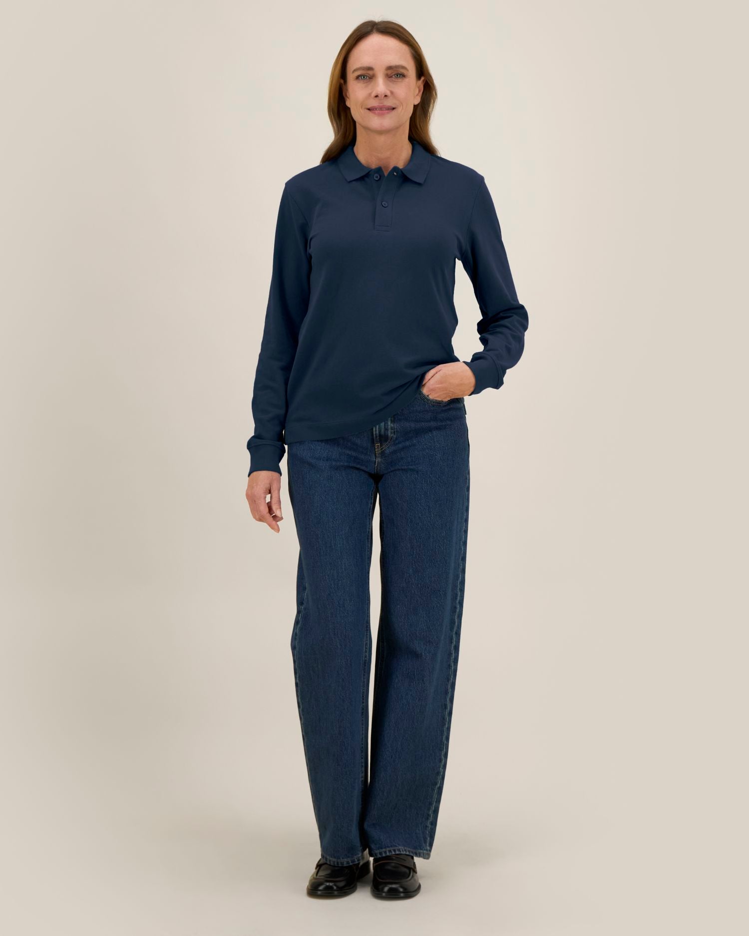 Unisex Organic Cotton Long Sleeve Polo - 240 GSM | Prepster 2.0 STPU223