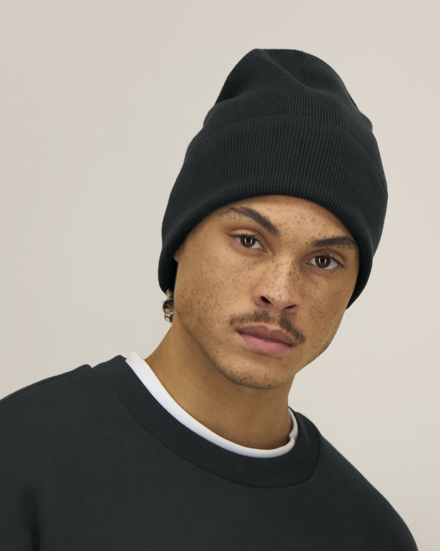 Unisex Ribbed Cuffed Beanie in Organic Cotton | Rib Beanie 2.0 - STAU295