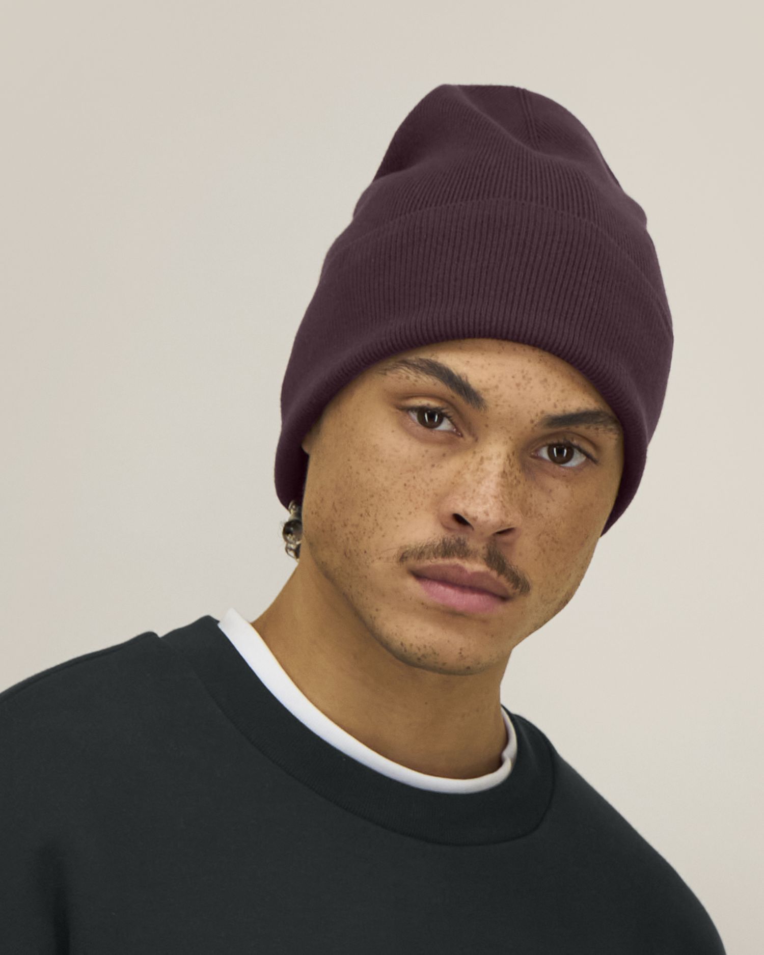Unisex Ribbed Cuffed Beanie in Organic Cotton | Rib Beanie 2.0 - STAU295