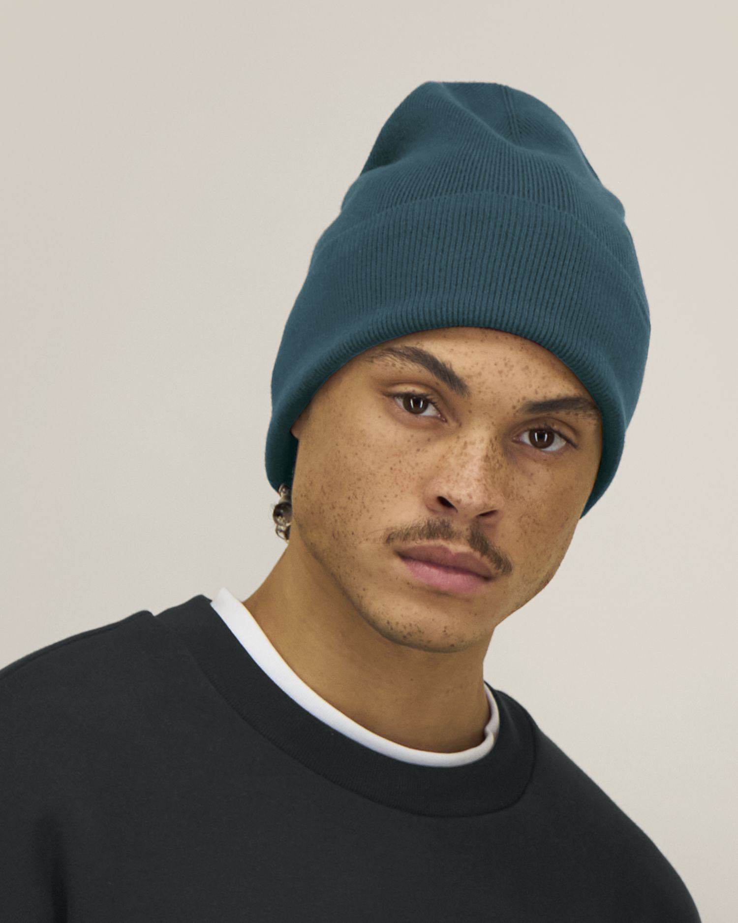 Unisex Ribbed Cuffed Beanie in Organic Cotton | Rib Beanie 2.0 - STAU295