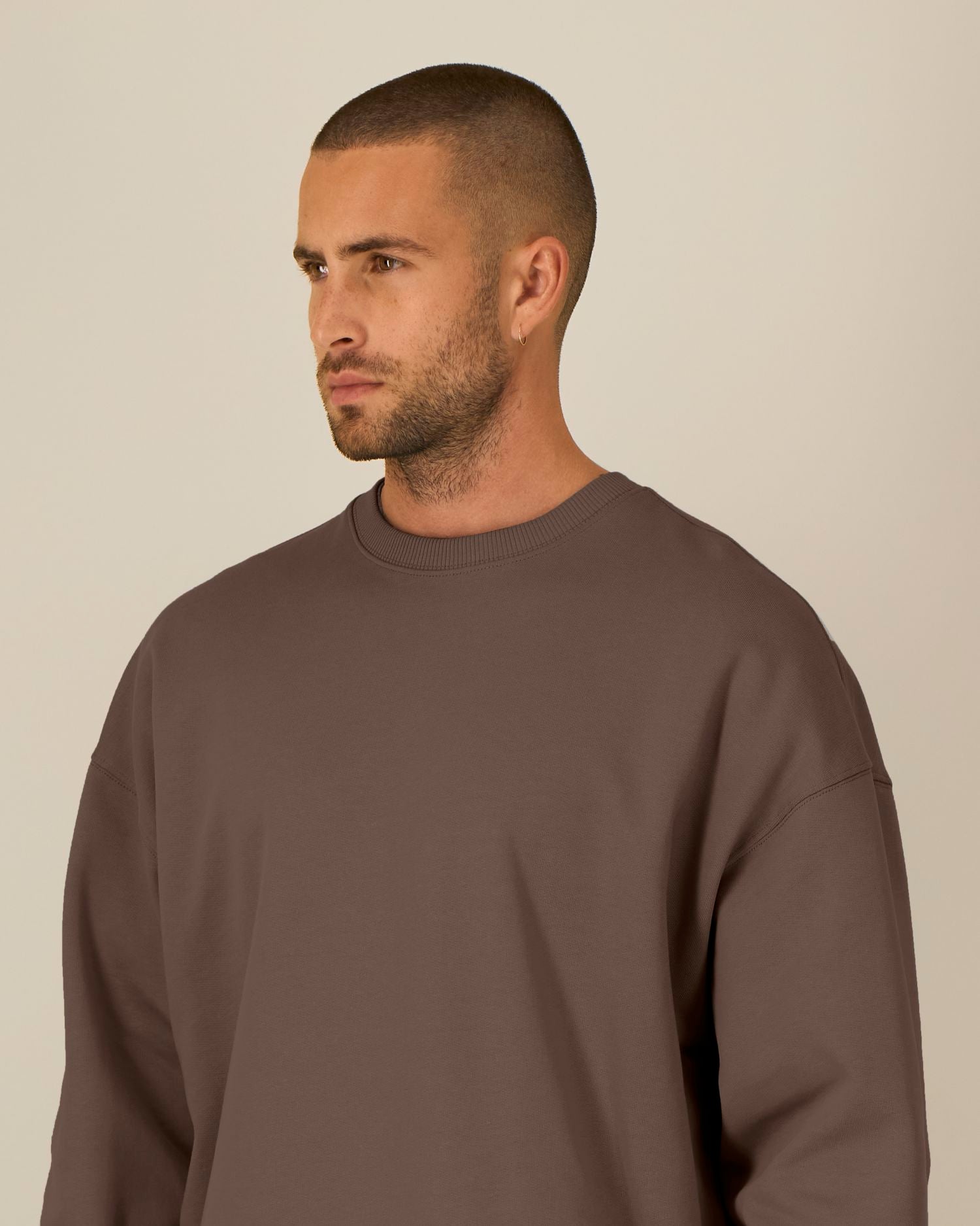 Uniseks Oversized Organisch Katoenen Ronde Hals Sweater - 350 GSM | Radder 2.0 STSU208