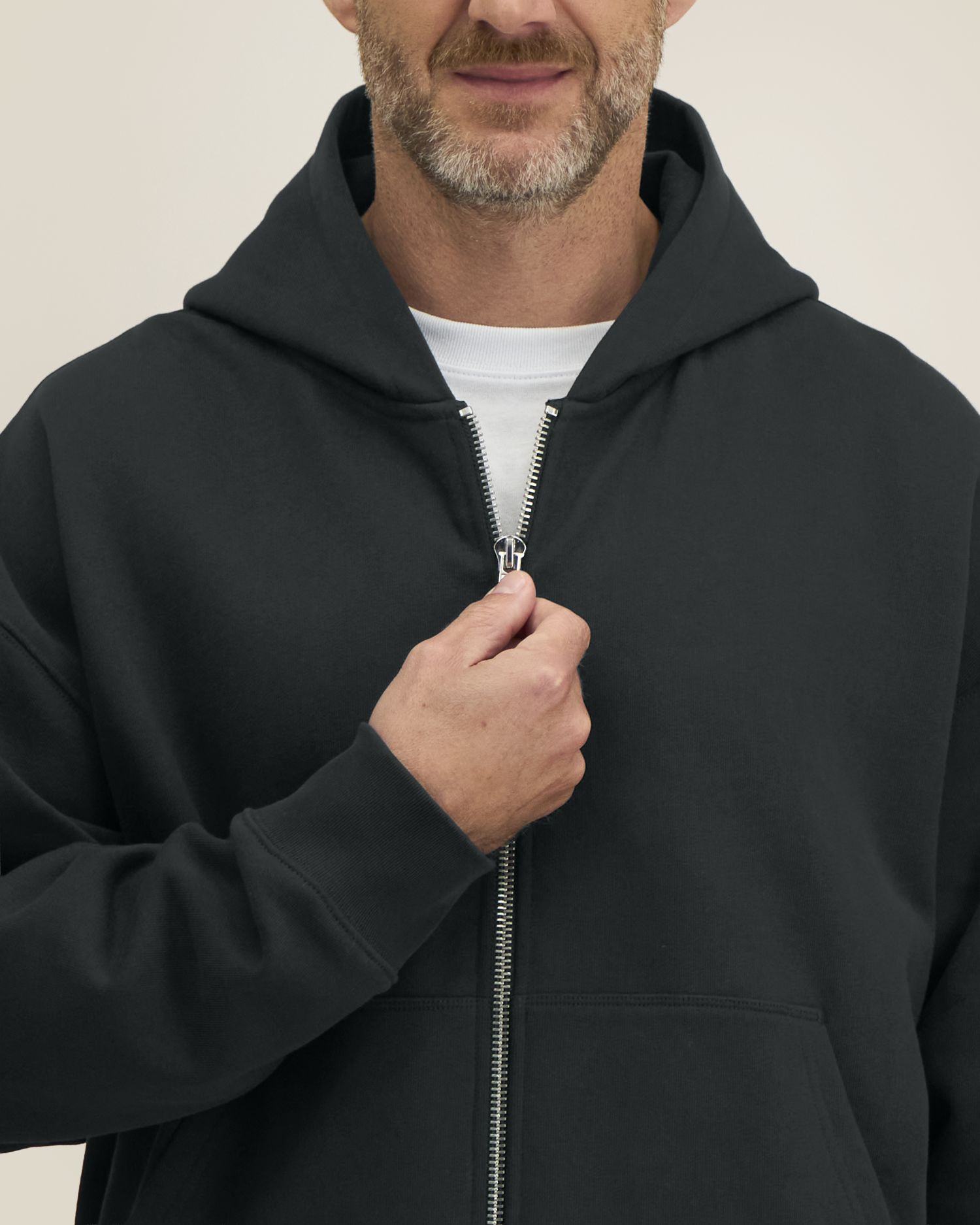 Sudadera unisex Oversized con capucha y cremallera completa de algodón reciclado - 400 g/m² | Fronter - STSU275