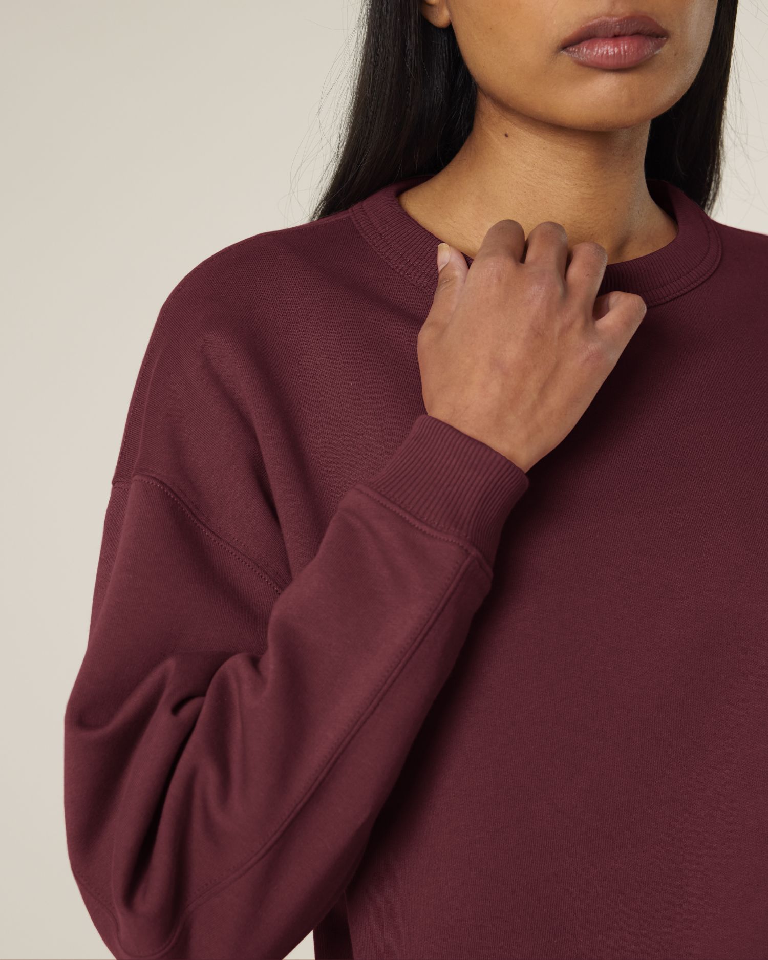 Women's Oversized Organic Cotton Crew Neck Sweatshirt - 300 GSM | Stella Paloma STSW218