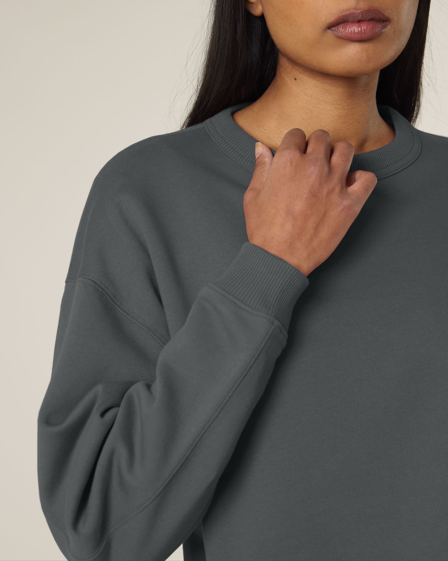 Women's Oversized Organic Cotton Crew Neck Sweatshirt - 300 GSM | Stella Paloma STSW218