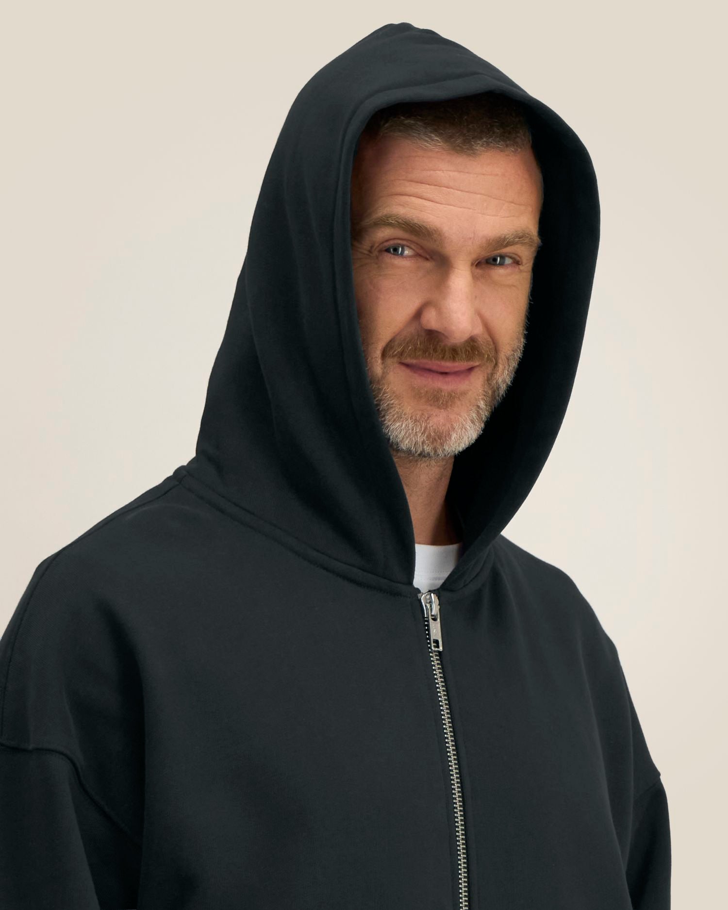 Sudadera unisex Oversized con capucha y cremallera completa de algodón reciclado - 400 g/m² | Fronter - STSU275