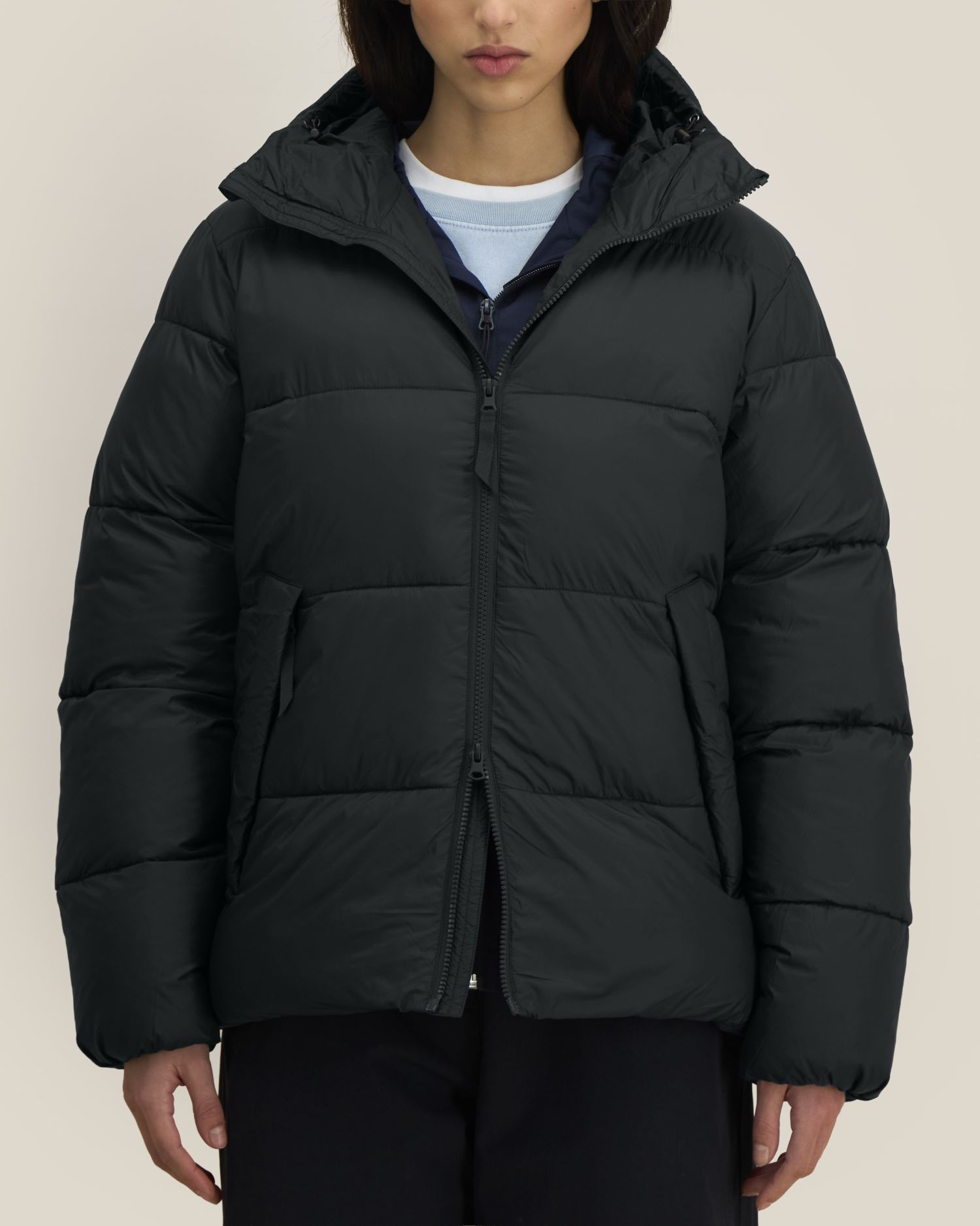 Unisex-Pufferjacke mit Kapuze aus recyceltem Nylon | Puffer 2.0 - STJU292