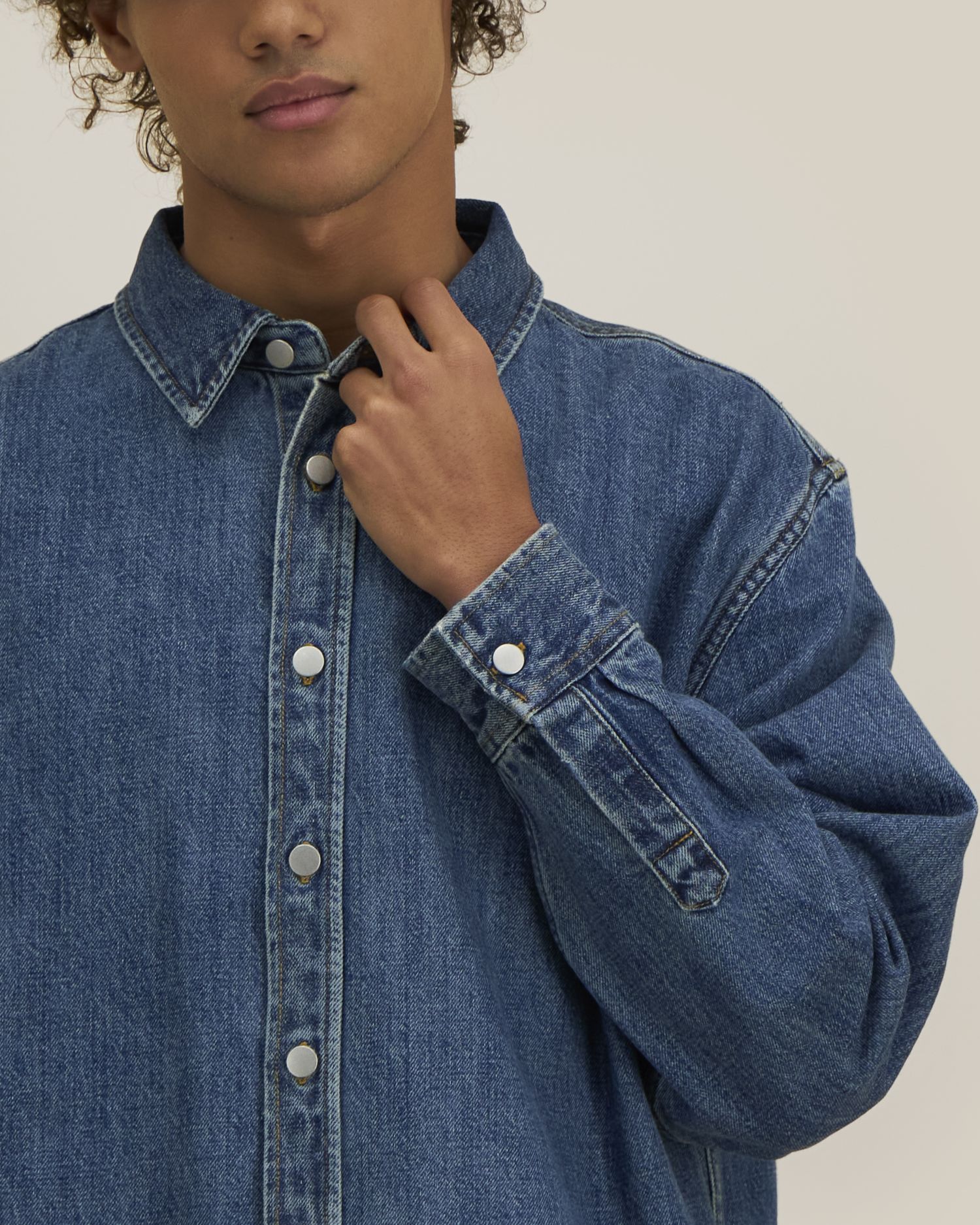 Sovracamicia unisex in denim pesante - 440 GSM | Palmer - STWU287