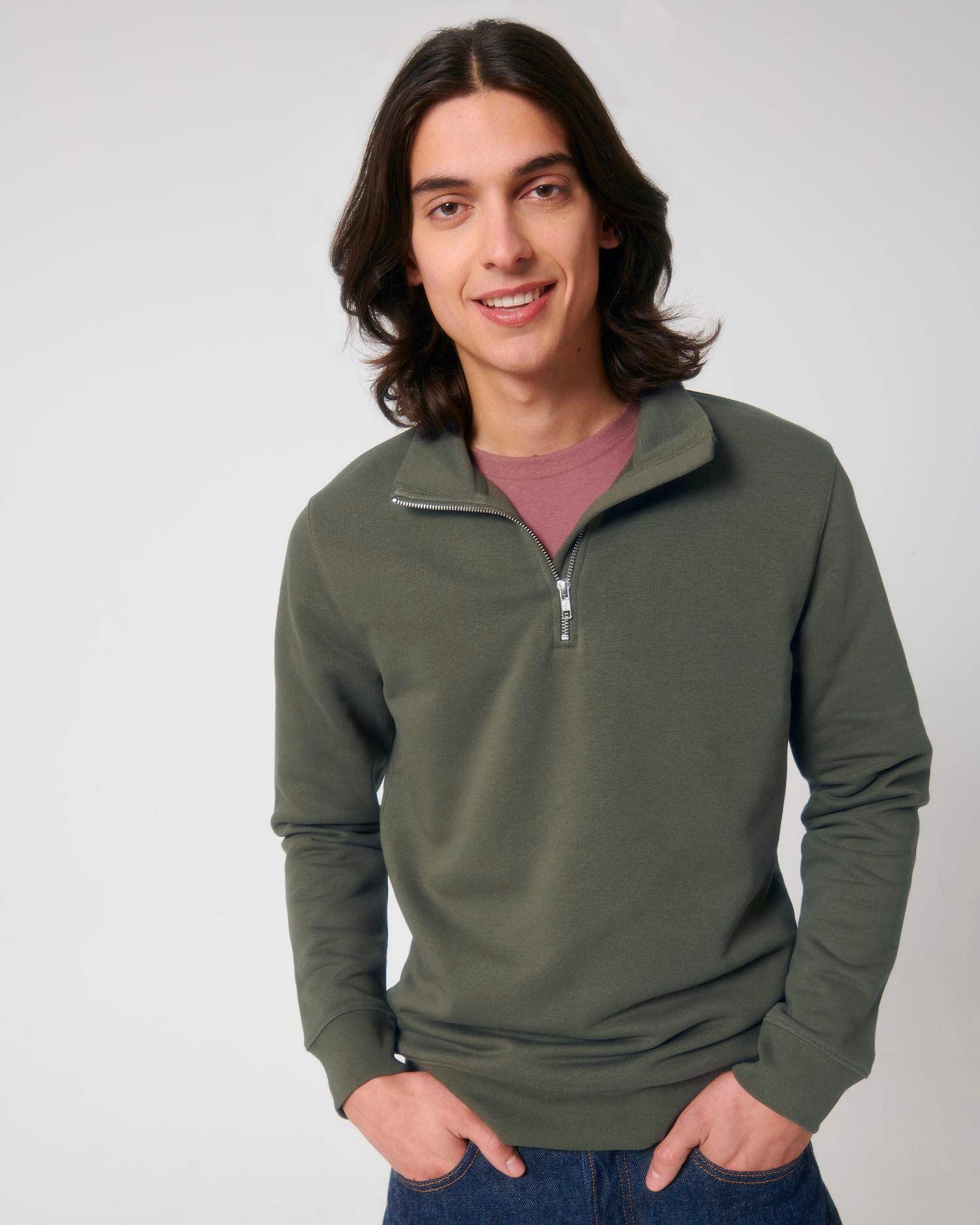 Heren biologische sweatshirt met rits 300 G/M² | Stanley Trucker Crewnecks STSM611