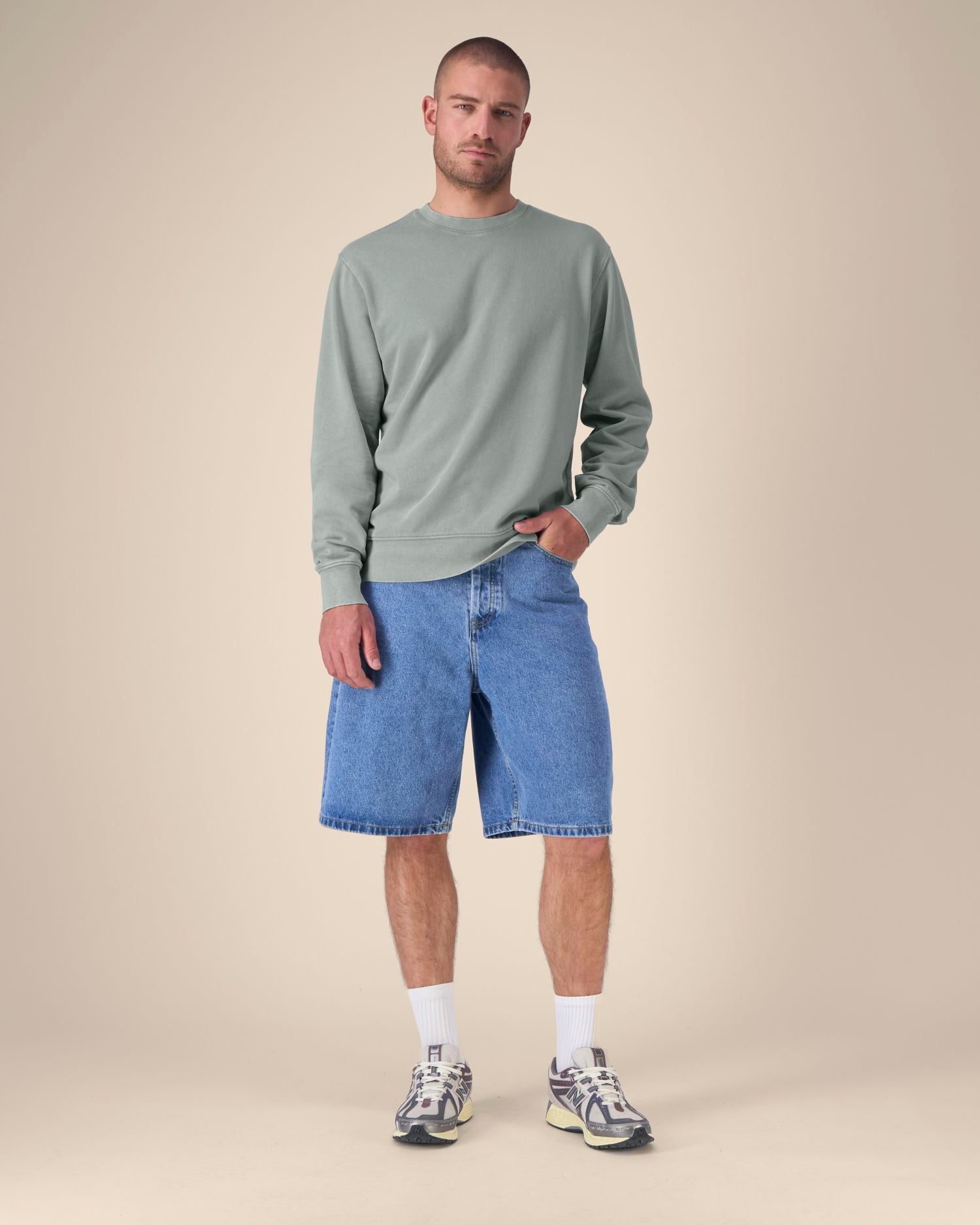 Unisex Garment-Dyed Organic Sweatshirt | Matcher Vintage Crewnecks STSU085