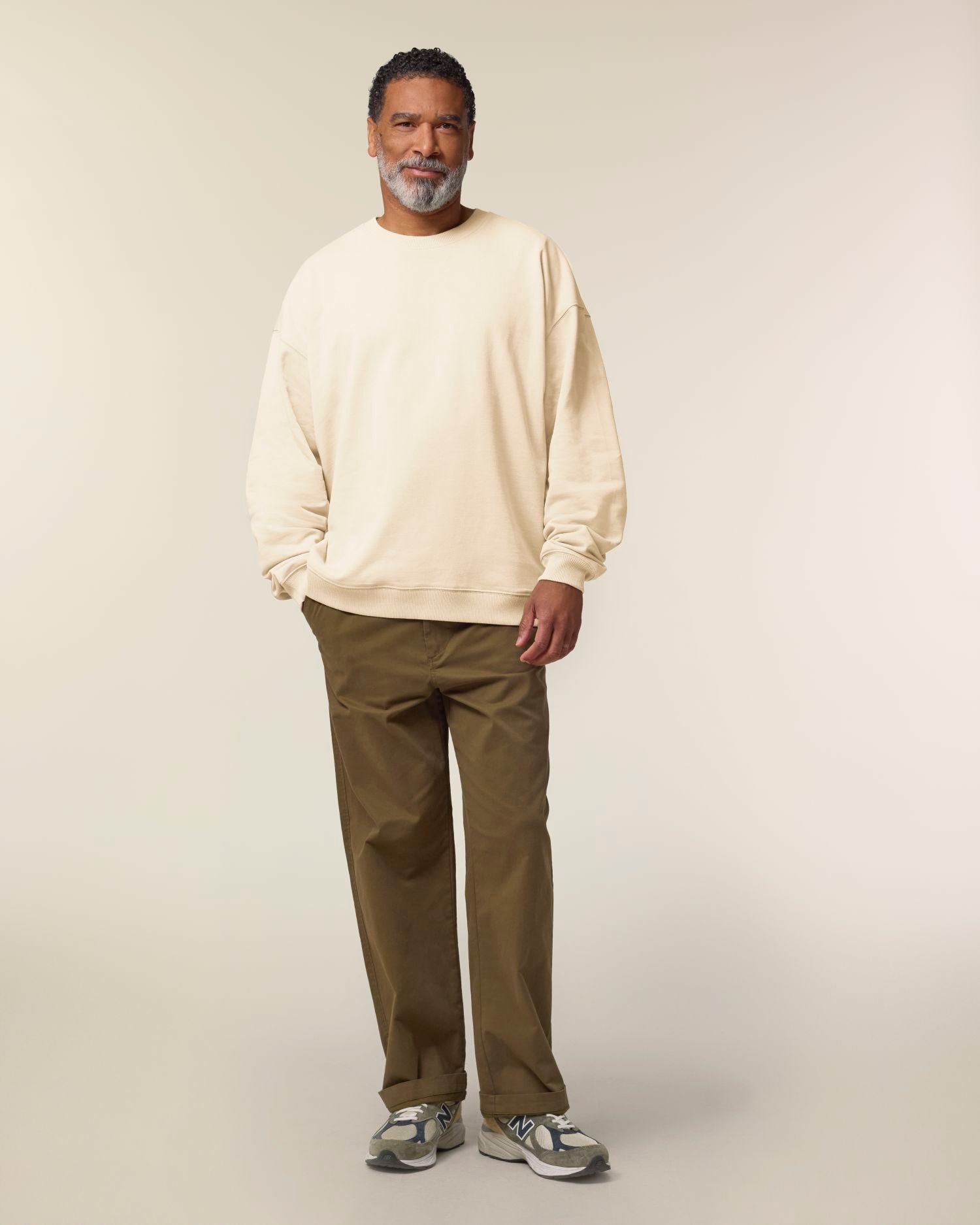 Uniseks Oversized Organisch Katoenen Ronde Hals Sweater - 350 GSM | Radder 2.0 STSU208