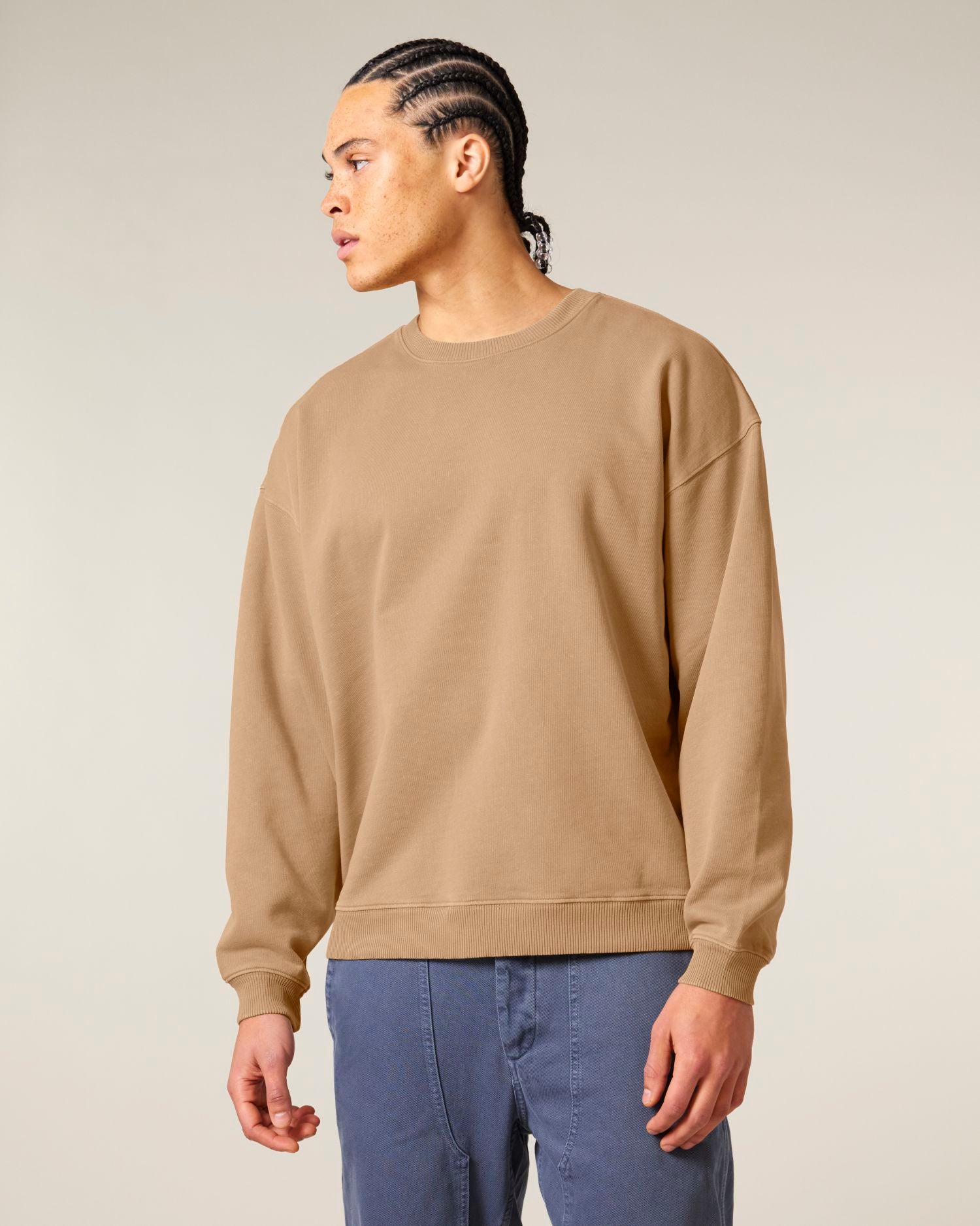 Unisex Organic Oversized Garment Dyed Crew Neck Sweatshirt - 380 GSM | Radder 2.0 Vintage STSU210