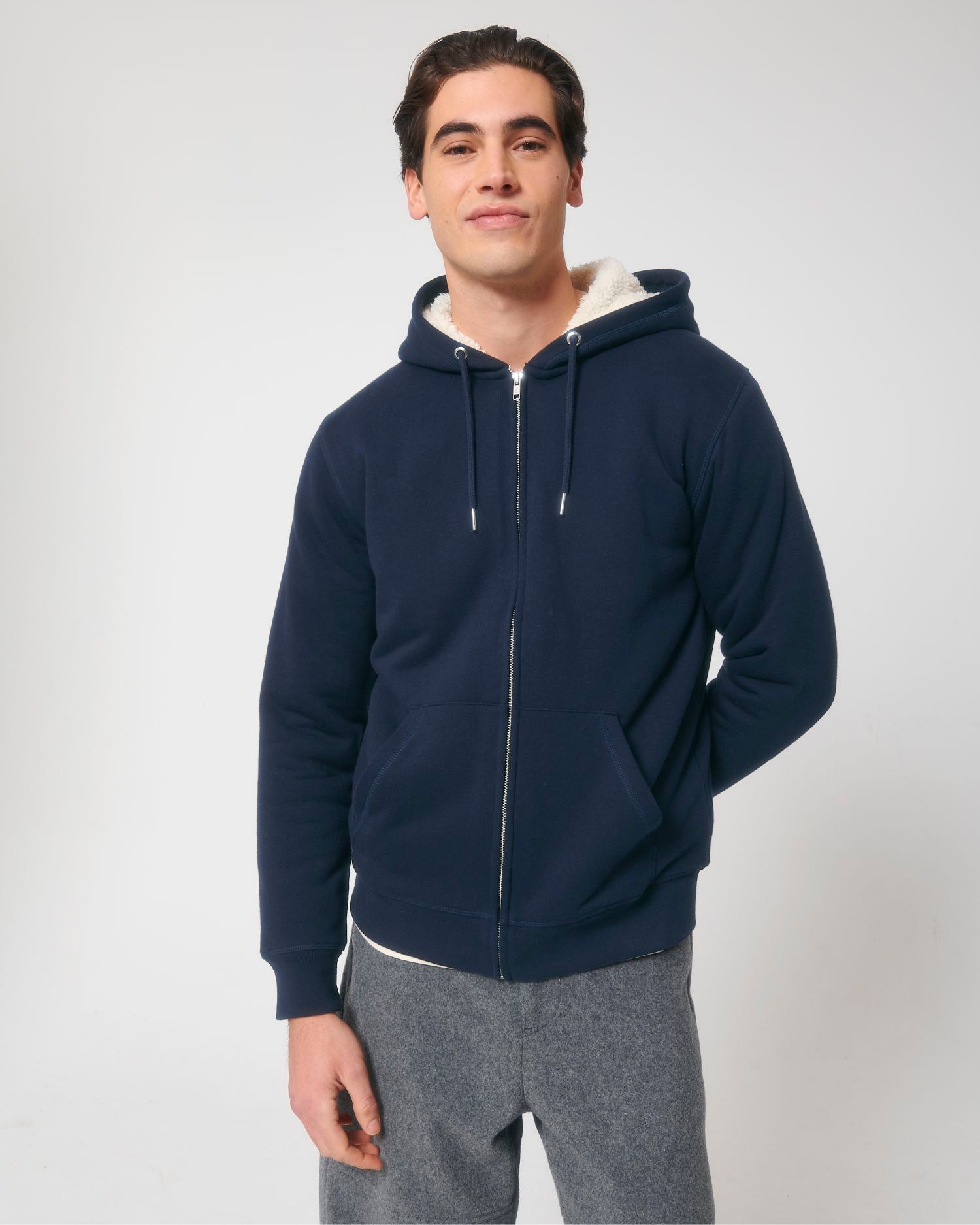 Sudadera con capucha unisex orgánica forrada de sherpa - 350 g/m² | Hygger Sherpa STSU956