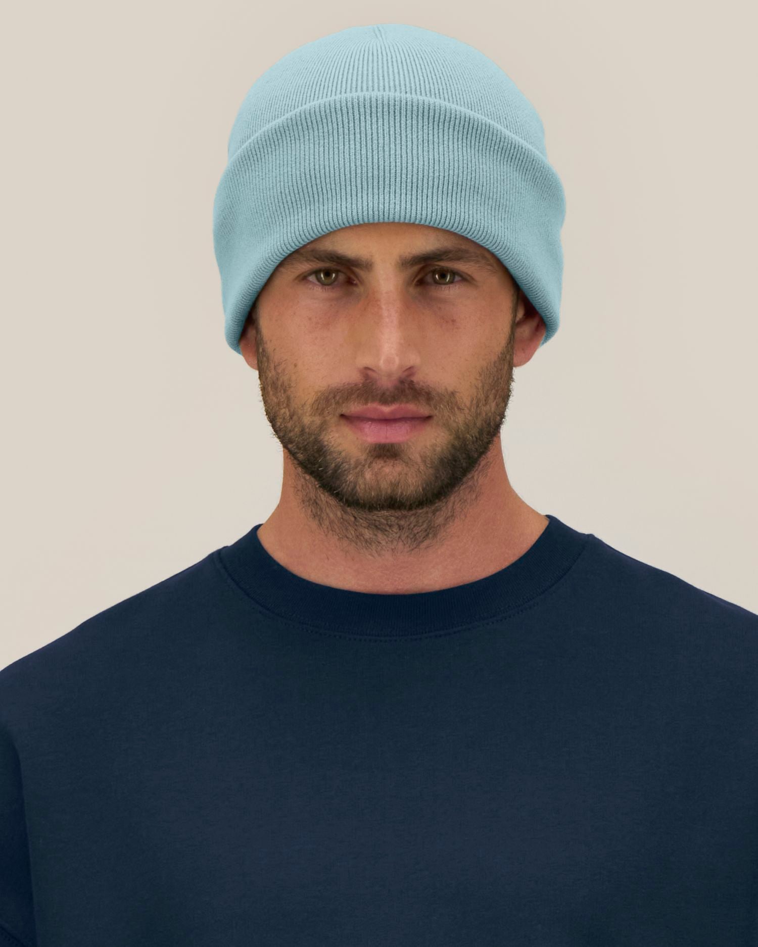 Unisex Ribbed Cuffed Beanie in Organic Cotton | Rib Beanie 2.0 - STAU295