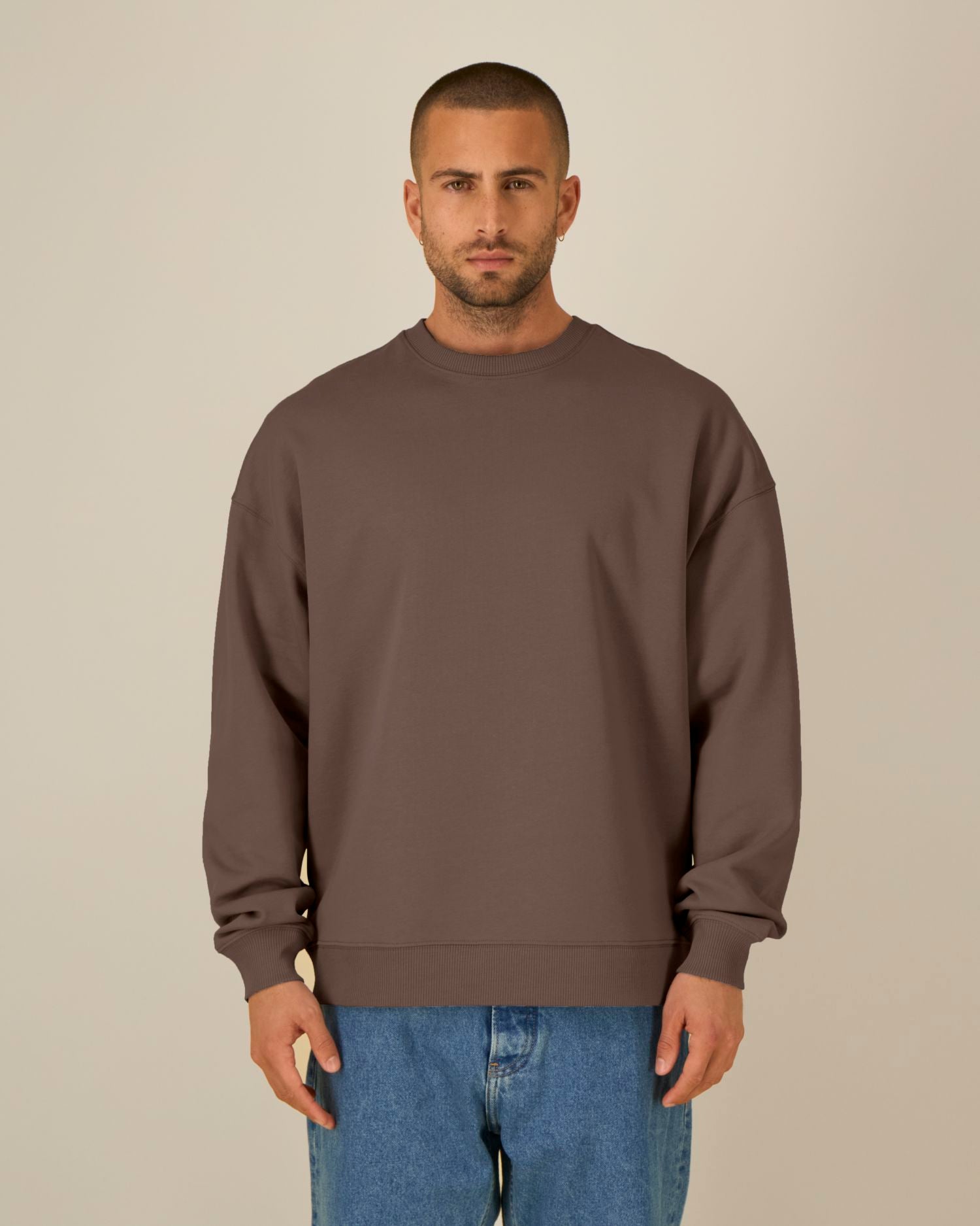 Uniseks Oversized Organisch Katoenen Ronde Hals Sweater - 350 GSM | Radder 2.0 STSU208