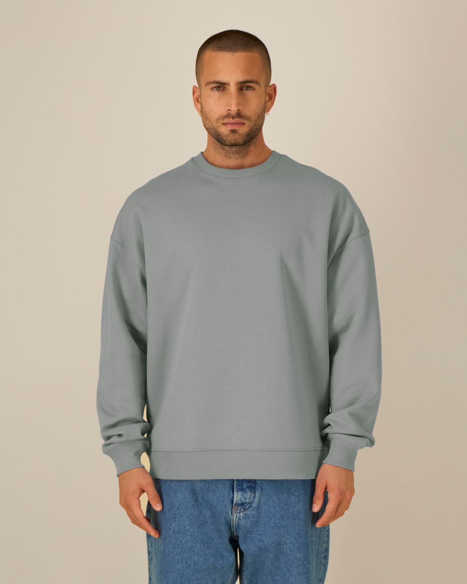 Uniseks Oversized Organisch Katoenen Ronde Hals Sweater - 350 GSM | Radder 2.0 STSU208