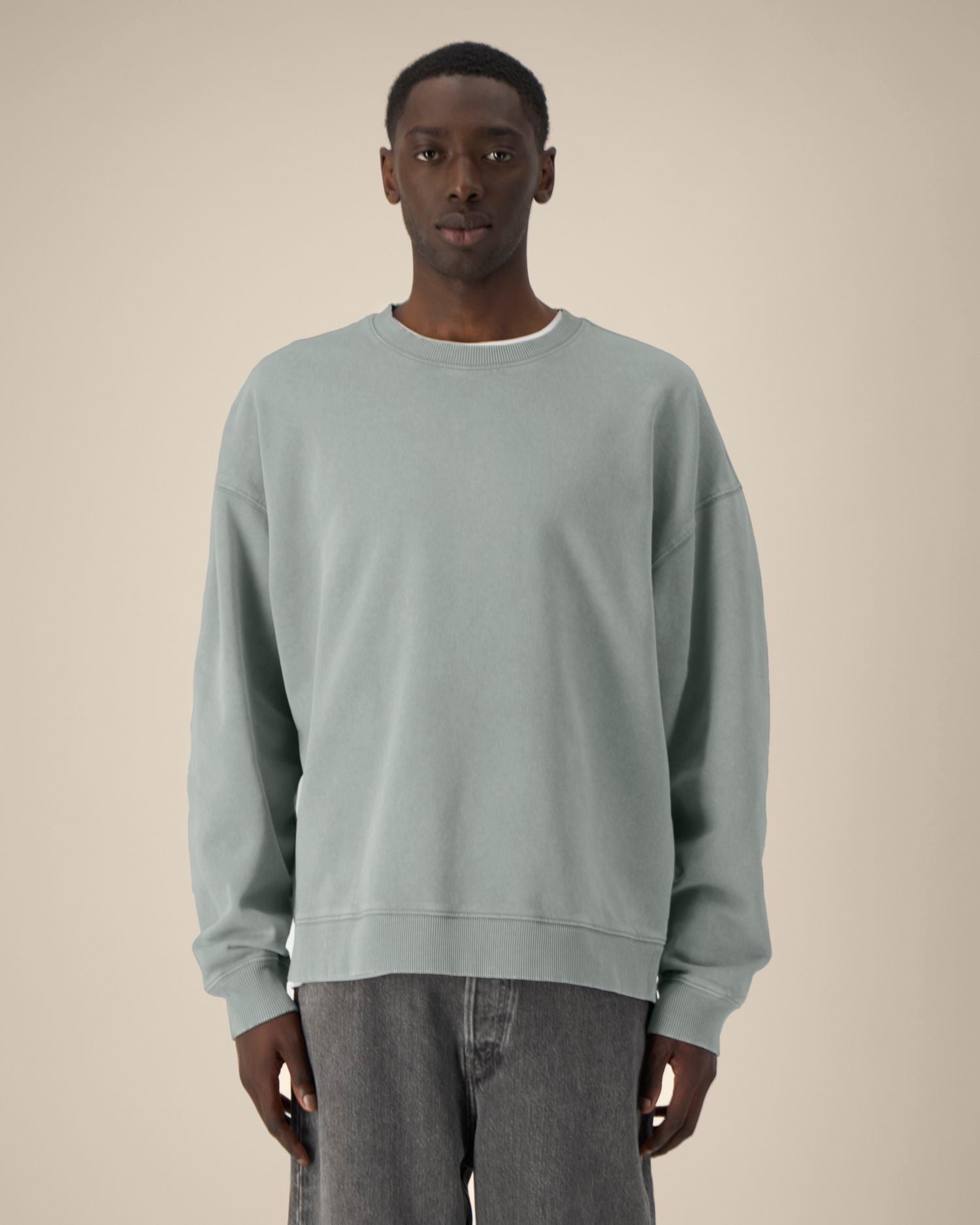 Unisex Organic Oversized Garment Dyed Crew Neck Sweatshirt - 380 GSM | Radder 2.0 Vintage STSU210