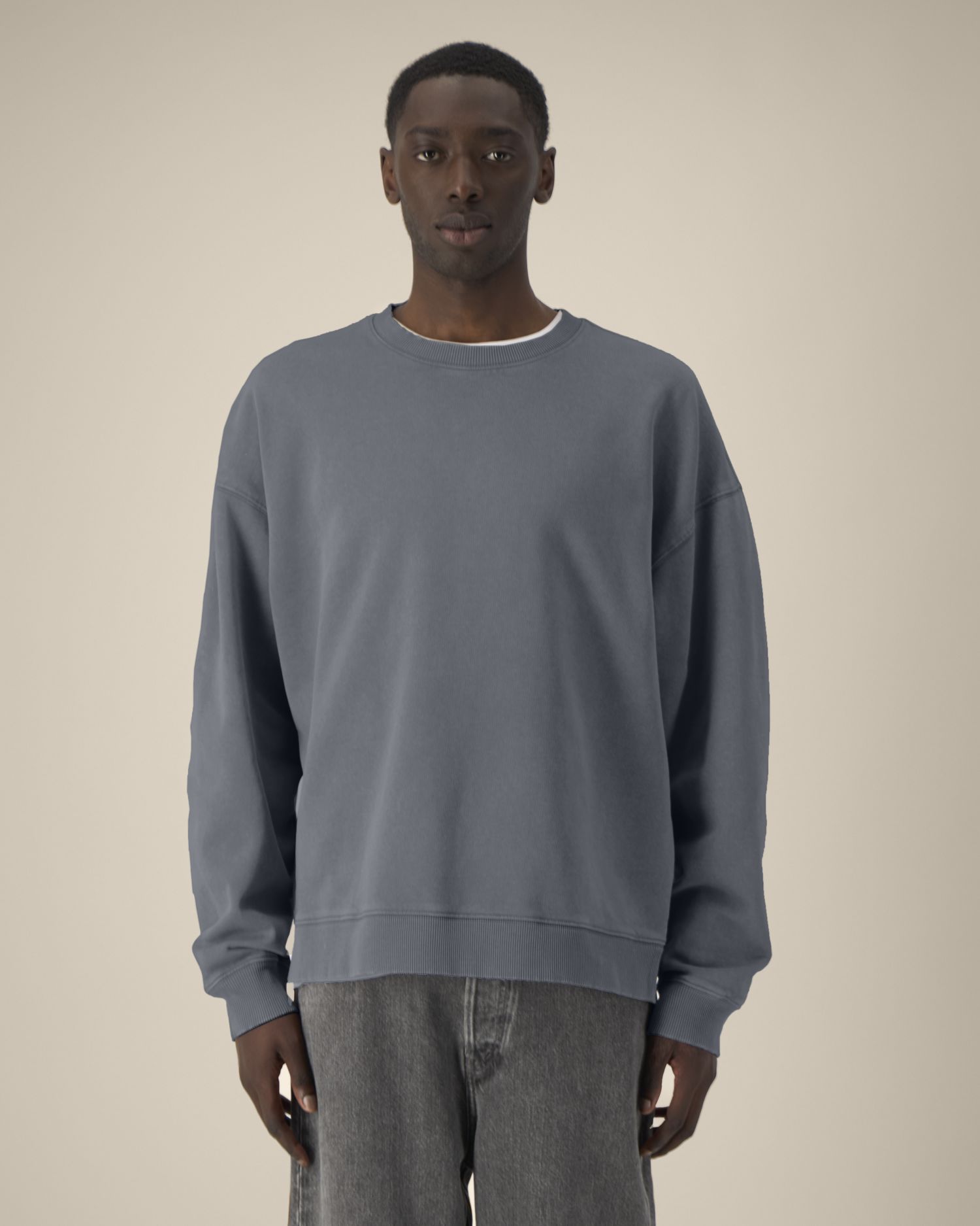 Unisex Organic Oversized Garment Dyed Crew Neck Sweatshirt - 380 GSM | Radder 2.0 Vintage STSU210