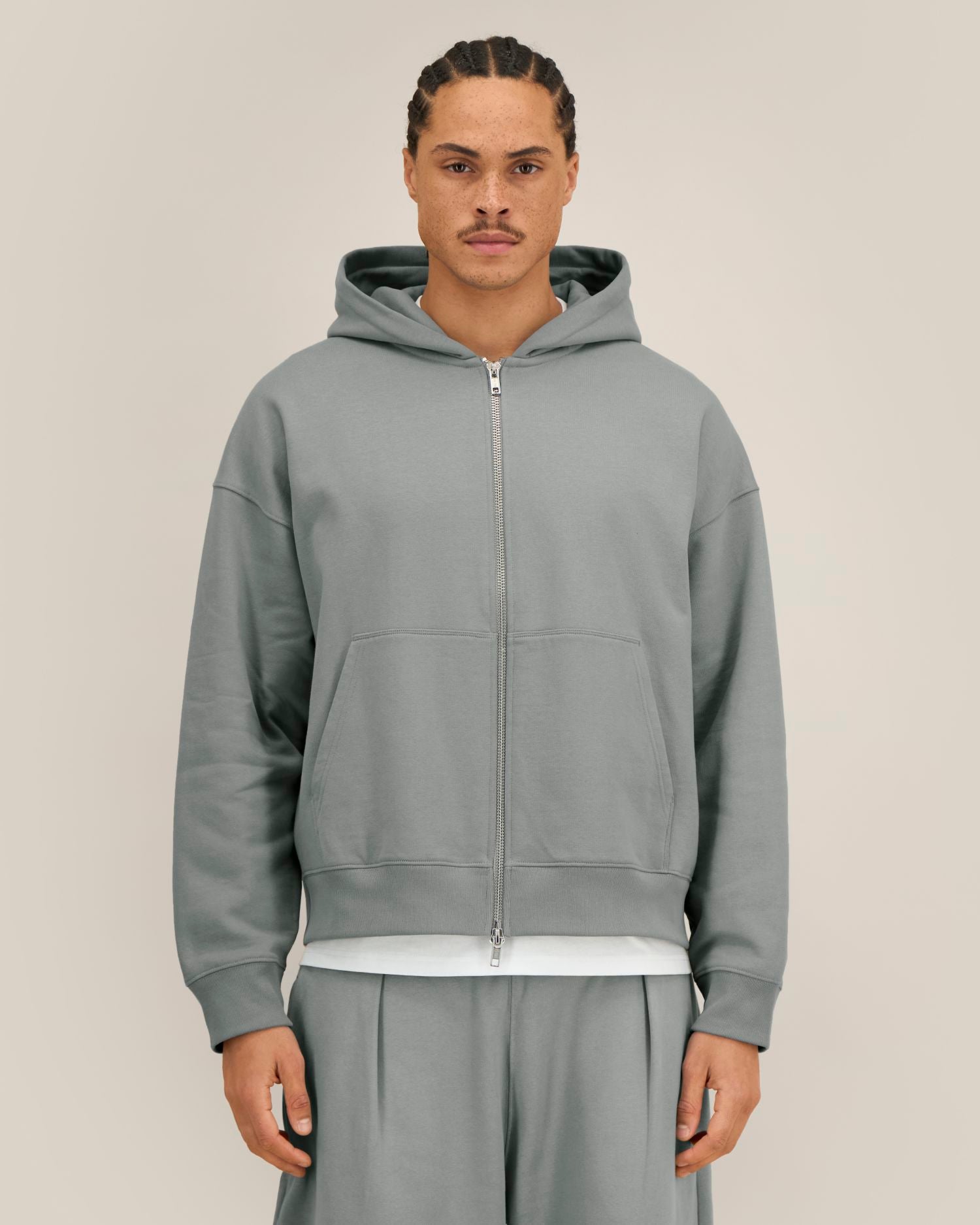 Sudadera unisex Oversized con capucha y cremallera completa de algodón reciclado - 400 g/m² | Fronter - STSU275