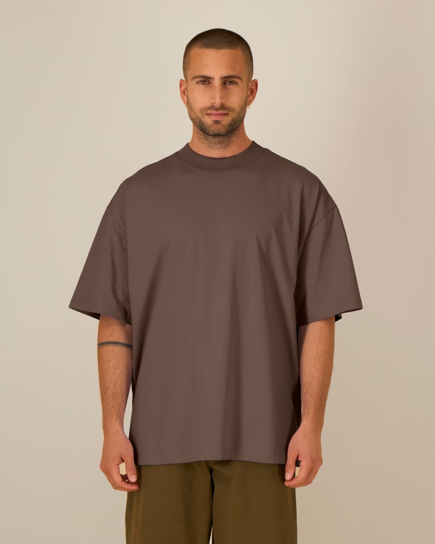 Unisex Oversized High Neck T-Shirt | Organic Blank