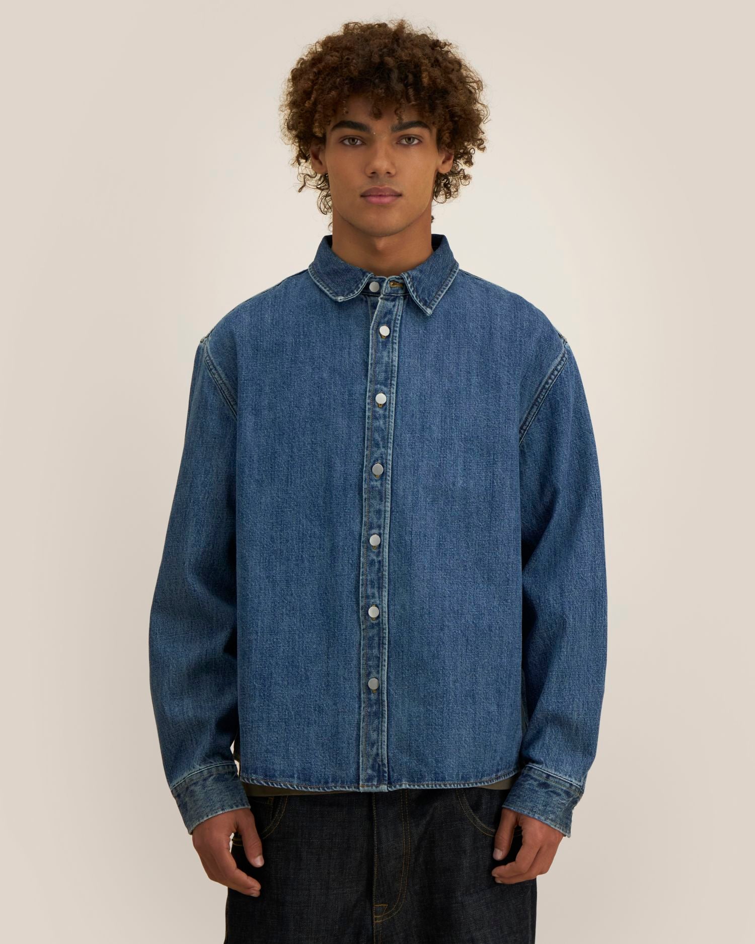 Sovracamicia unisex in denim pesante - 440 GSM | Palmer - STWU287