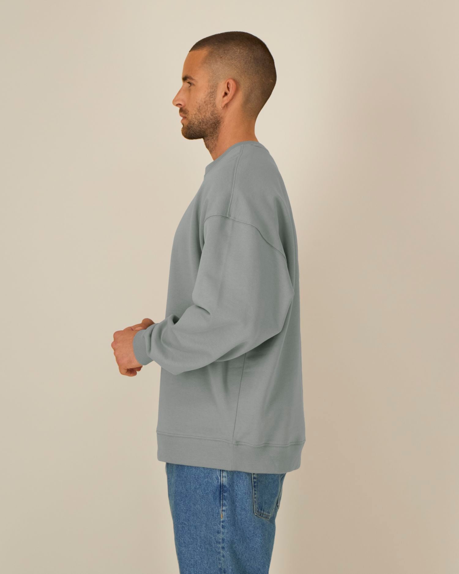 Uniseks Oversized Organisch Katoenen Ronde Hals Sweater - 350 GSM | Radder 2.0 STSU208