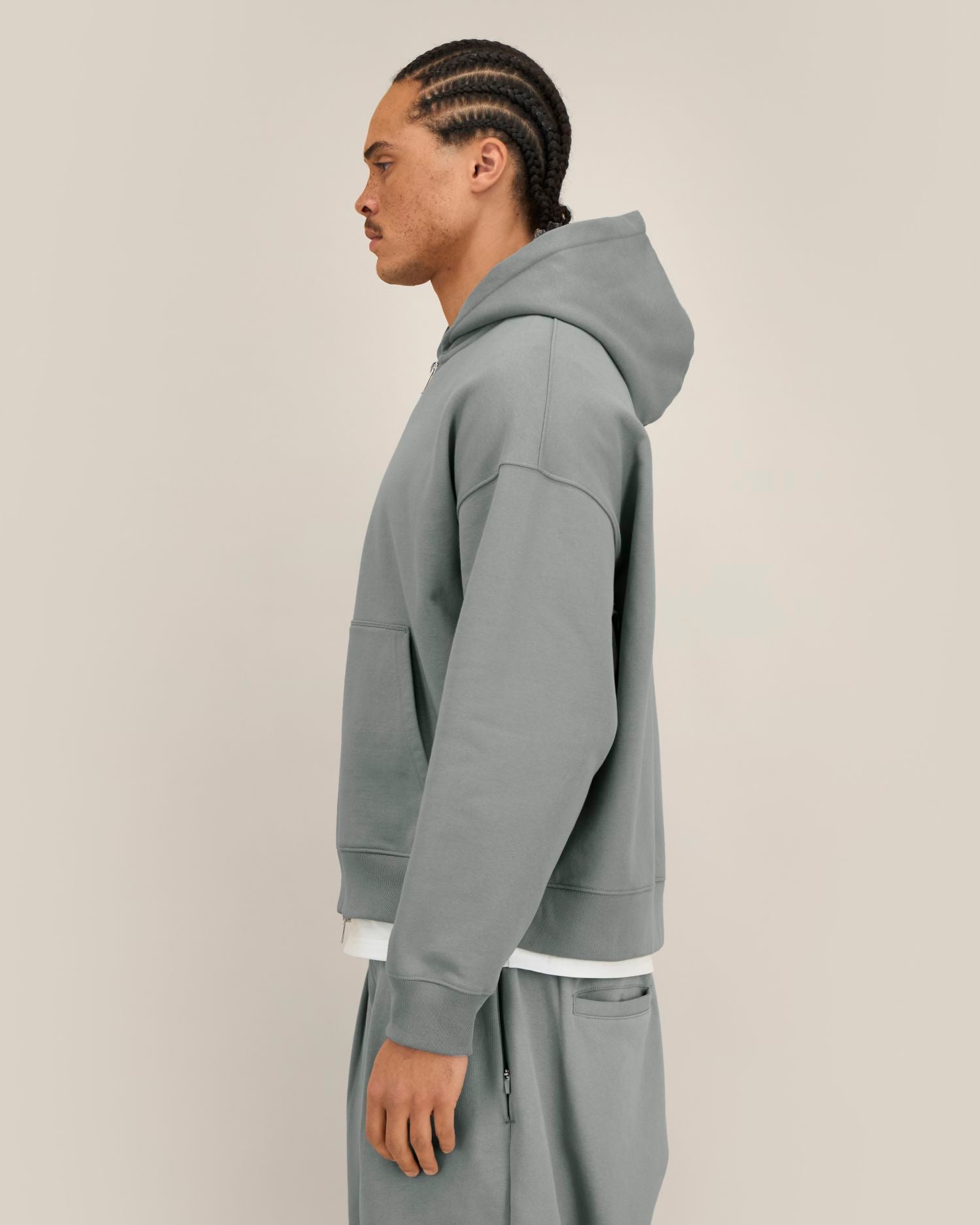 Sudadera unisex Oversized con capucha y cremallera completa de algodón reciclado - 400 g/m² | Fronter - STSU275
