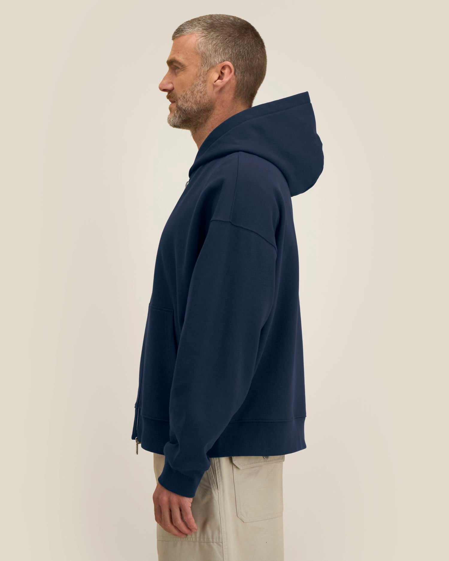 Sudadera unisex Oversized con capucha y cremallera completa de algodón reciclado - 400 g/m² | Fronter - STSU275