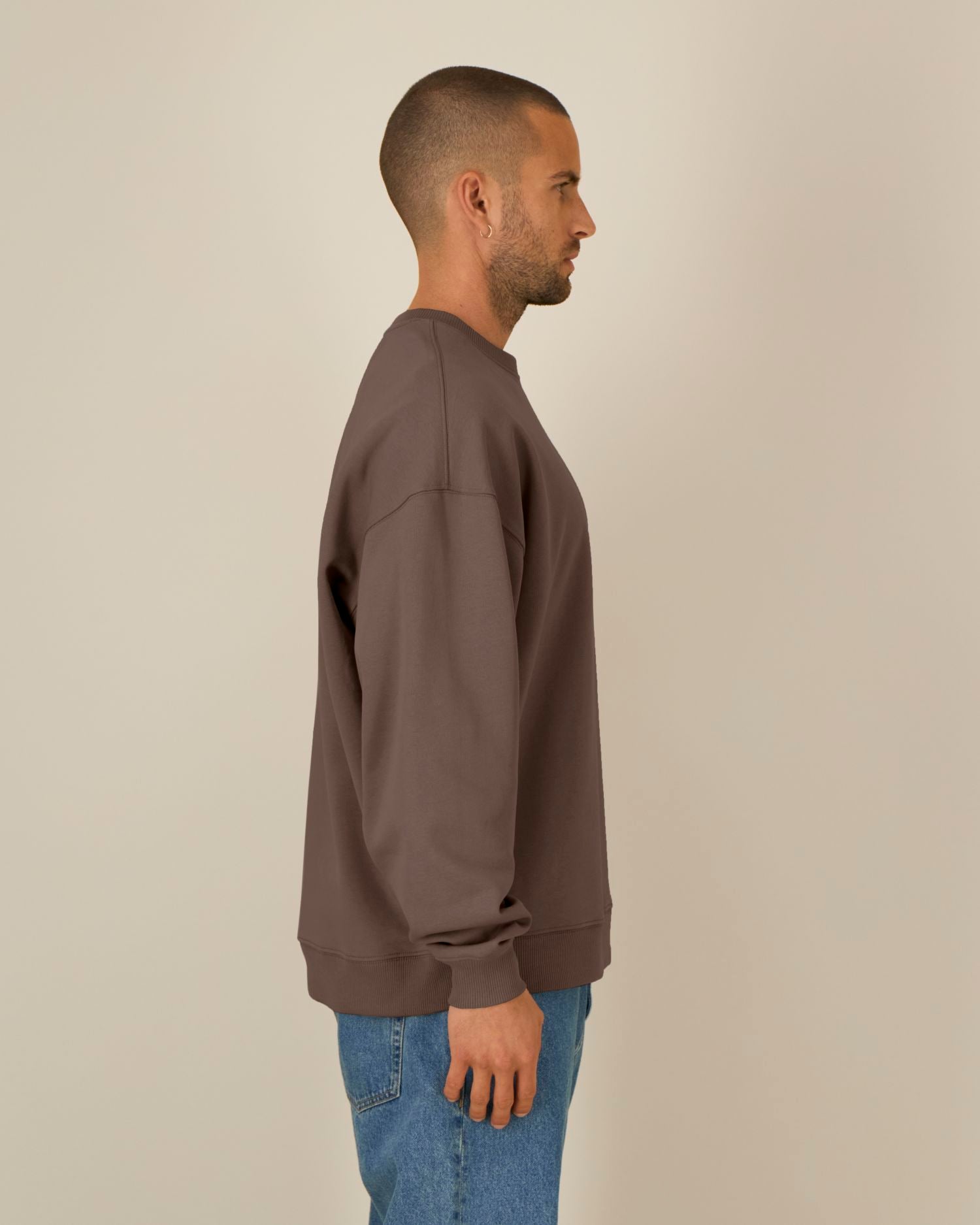 Uniseks Oversized Organisch Katoenen Ronde Hals Sweater - 350 GSM | Radder 2.0 STSU208