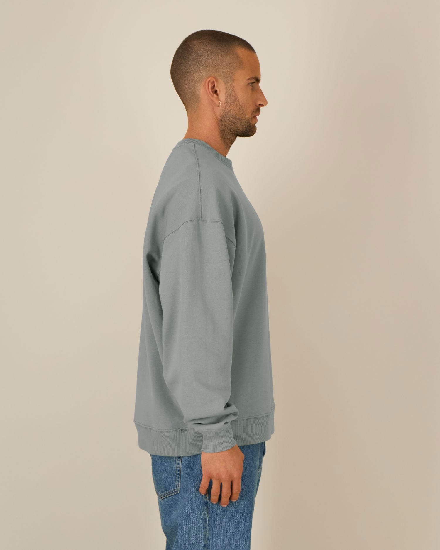 Uniseks Oversized Organisch Katoenen Ronde Hals Sweater - 350 GSM | Radder 2.0 STSU208