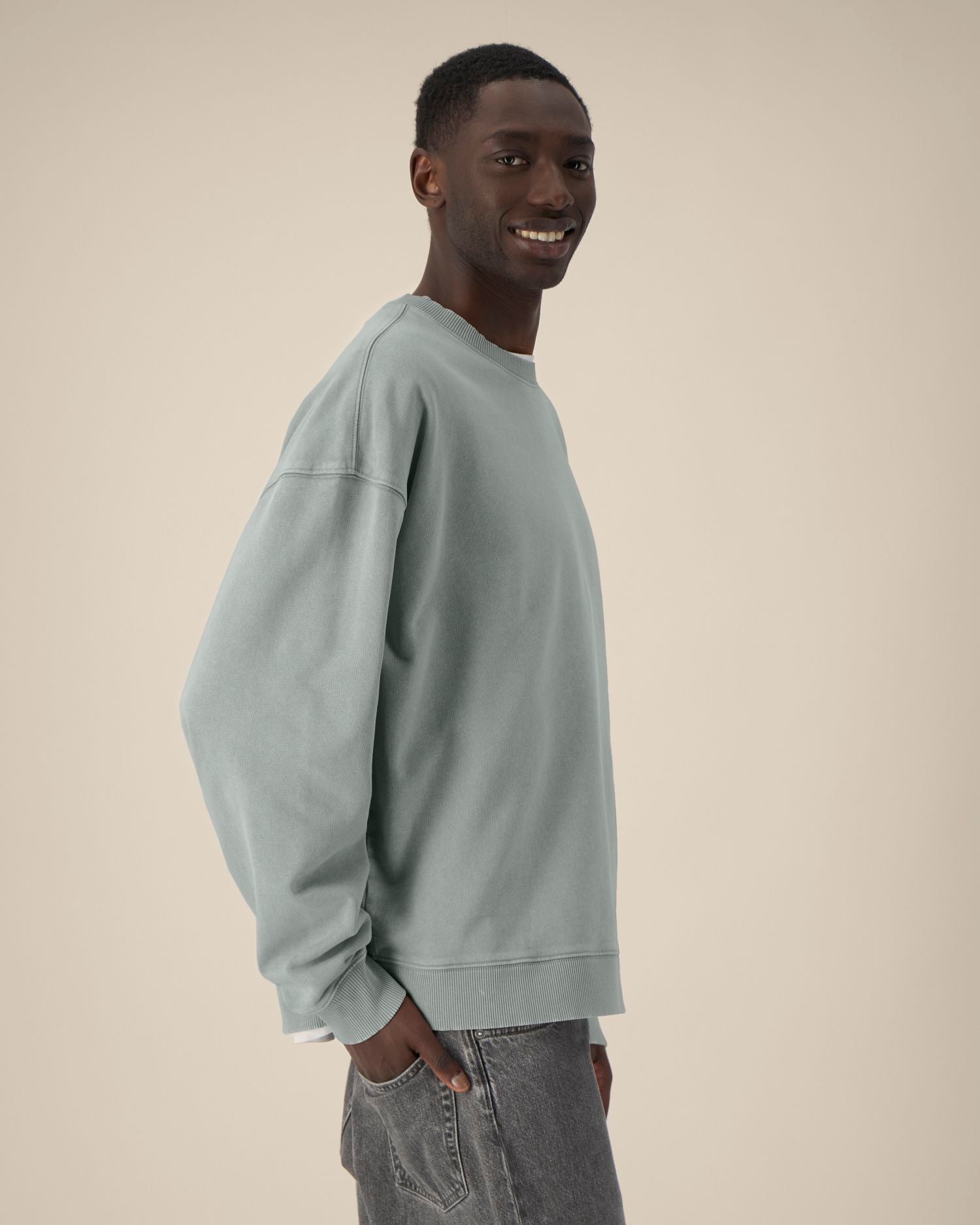 Unisex Organic Oversized Garment Dyed Crew Neck Sweatshirt - 380 GSM | Radder 2.0 Vintage STSU210