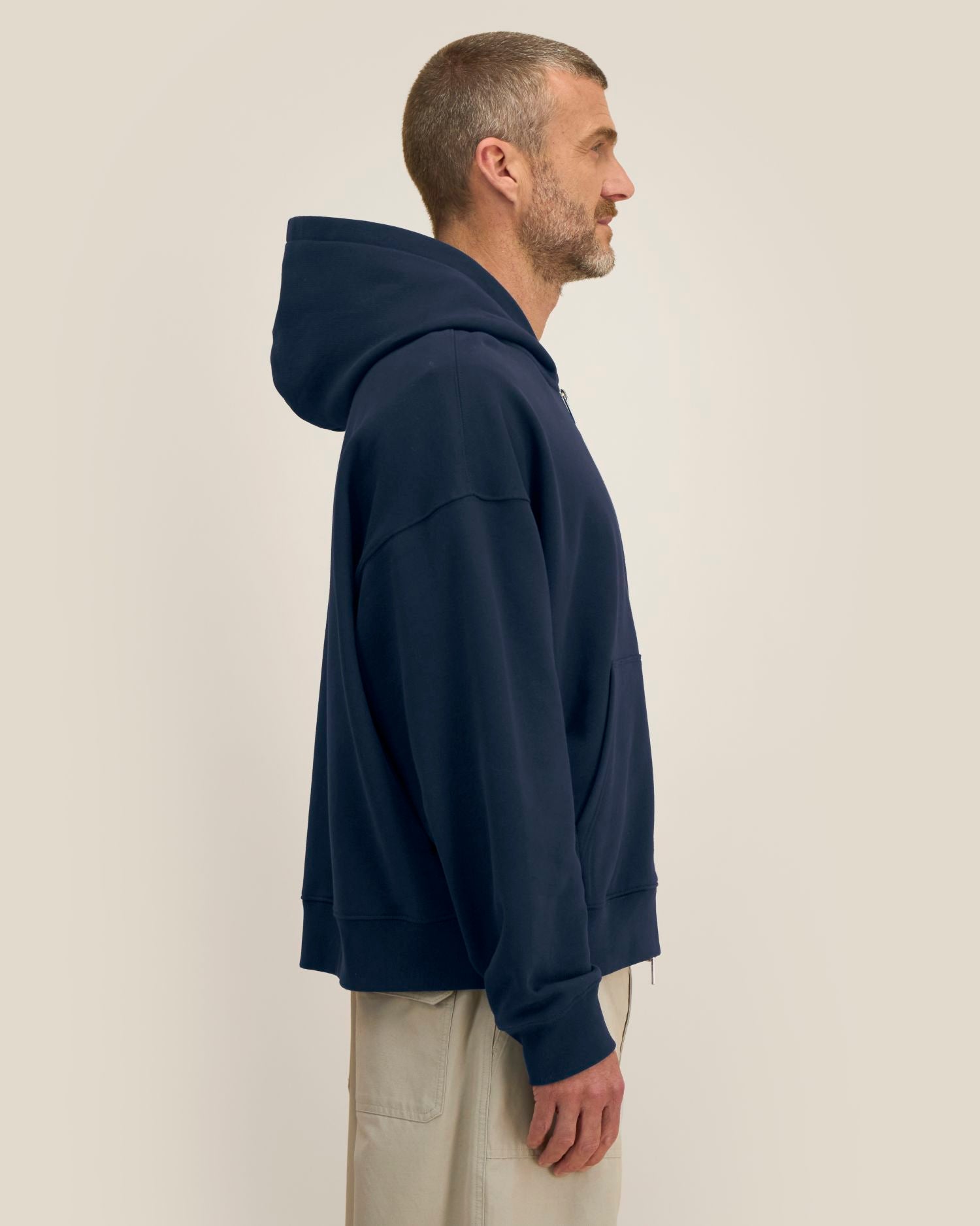 Sudadera unisex Oversized con capucha y cremallera completa de algodón reciclado - 400 g/m² | Fronter - STSU275