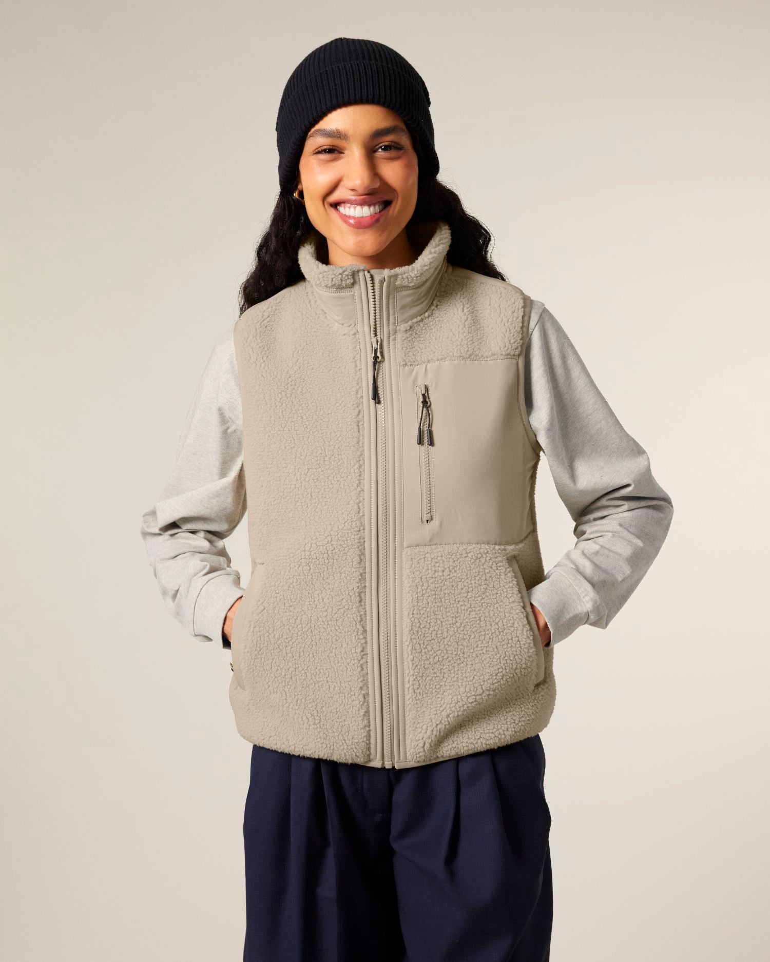 Chaleco Unisex Reciclado sin Mangas de Sherpa | Liner STJU249