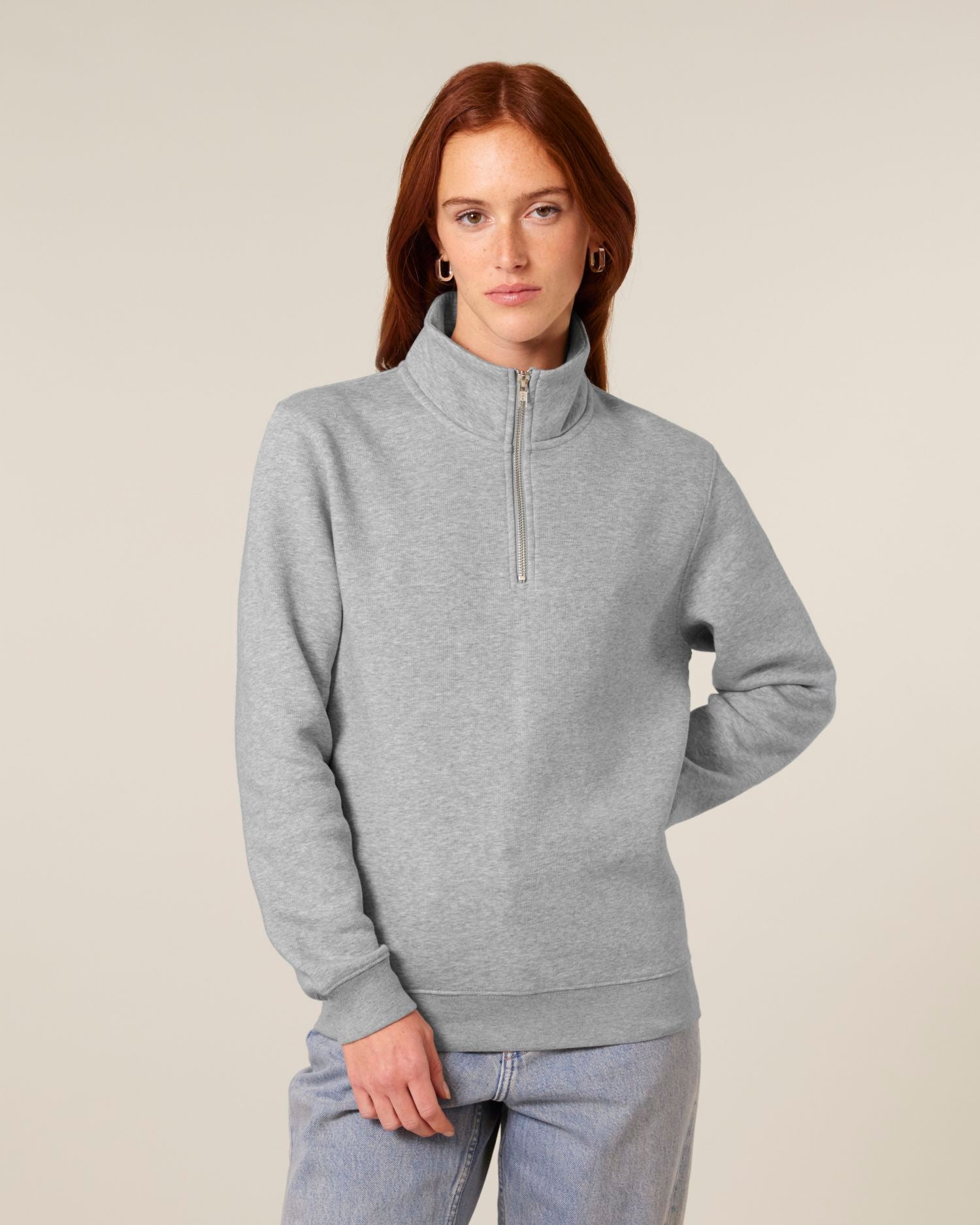 Unisex Organic Cotton Quarter Zip Sweatshirt - 280 GSM | Trucker 2.0 STSU204