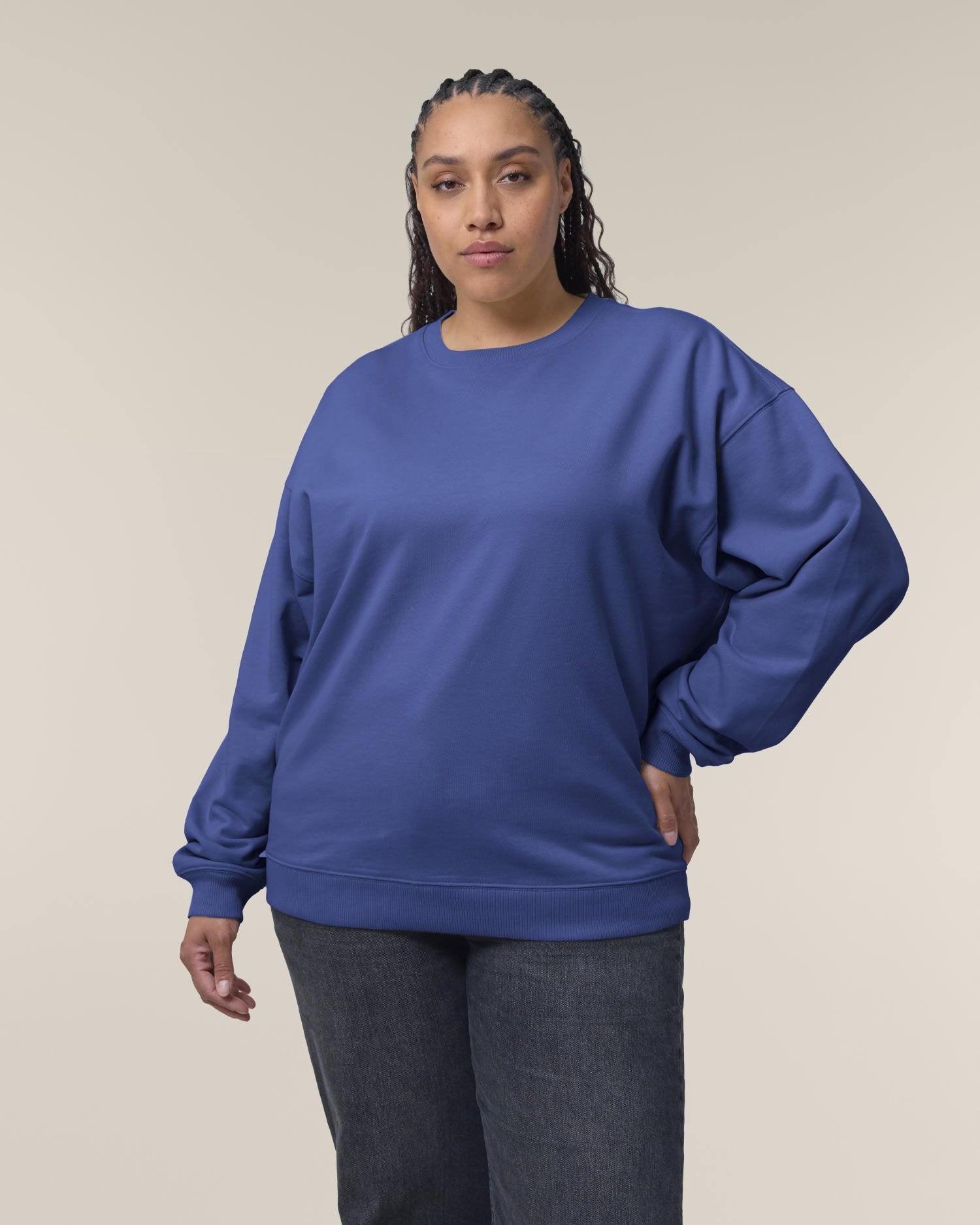 Uniseks Oversized Organisch Katoenen Ronde Hals Sweater - 350 GSM | Radder 2.0 STSU208