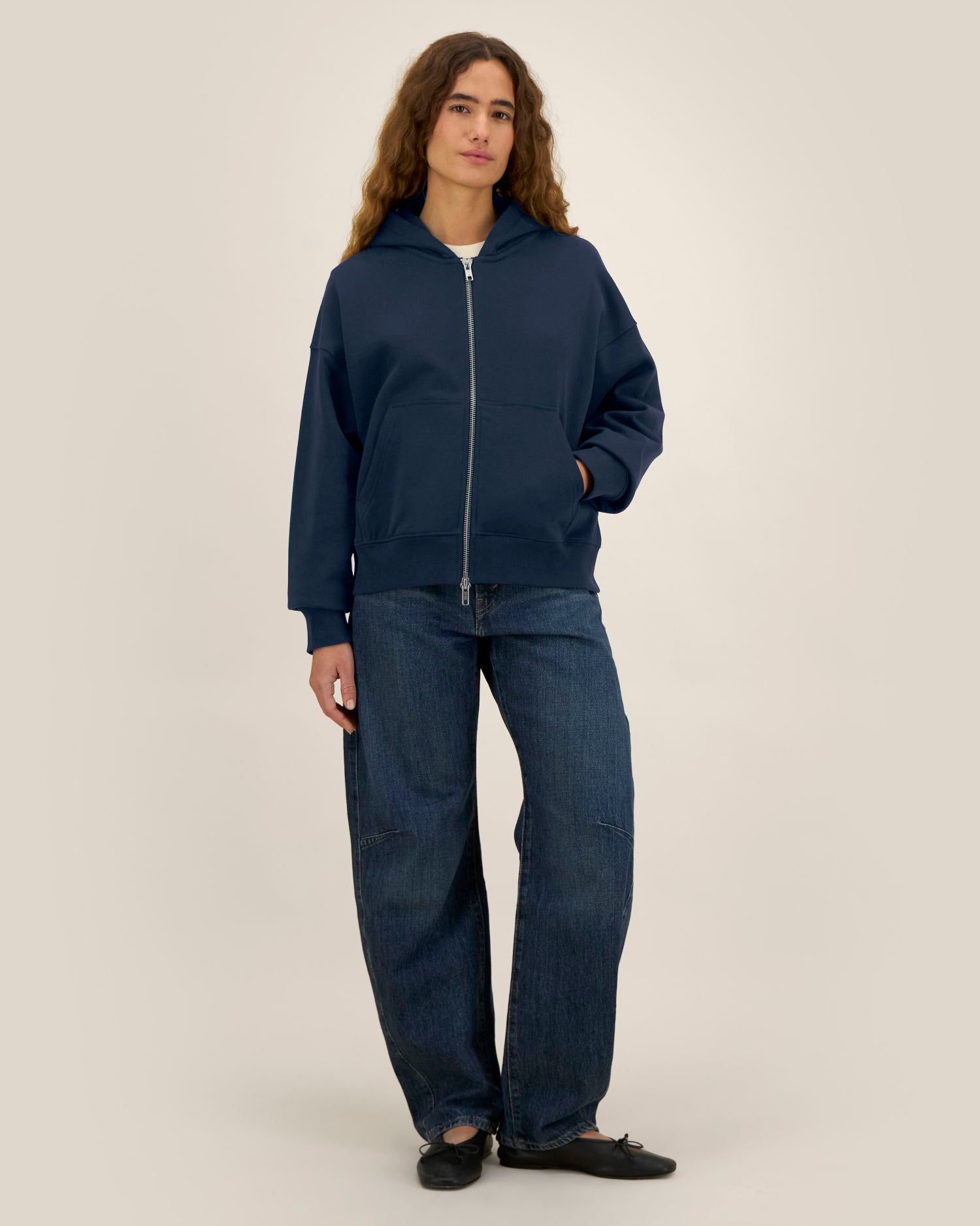 Sudadera unisex Oversized con capucha y cremallera completa de algodón reciclado - 400 g/m² | Fronter - STSU275
