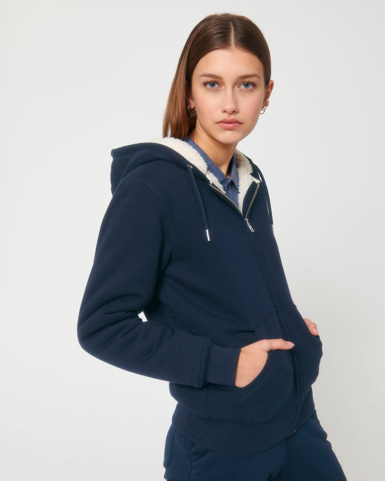Warm Hygger Sherpa Zipthr Zip Hoodie | Organic Blank