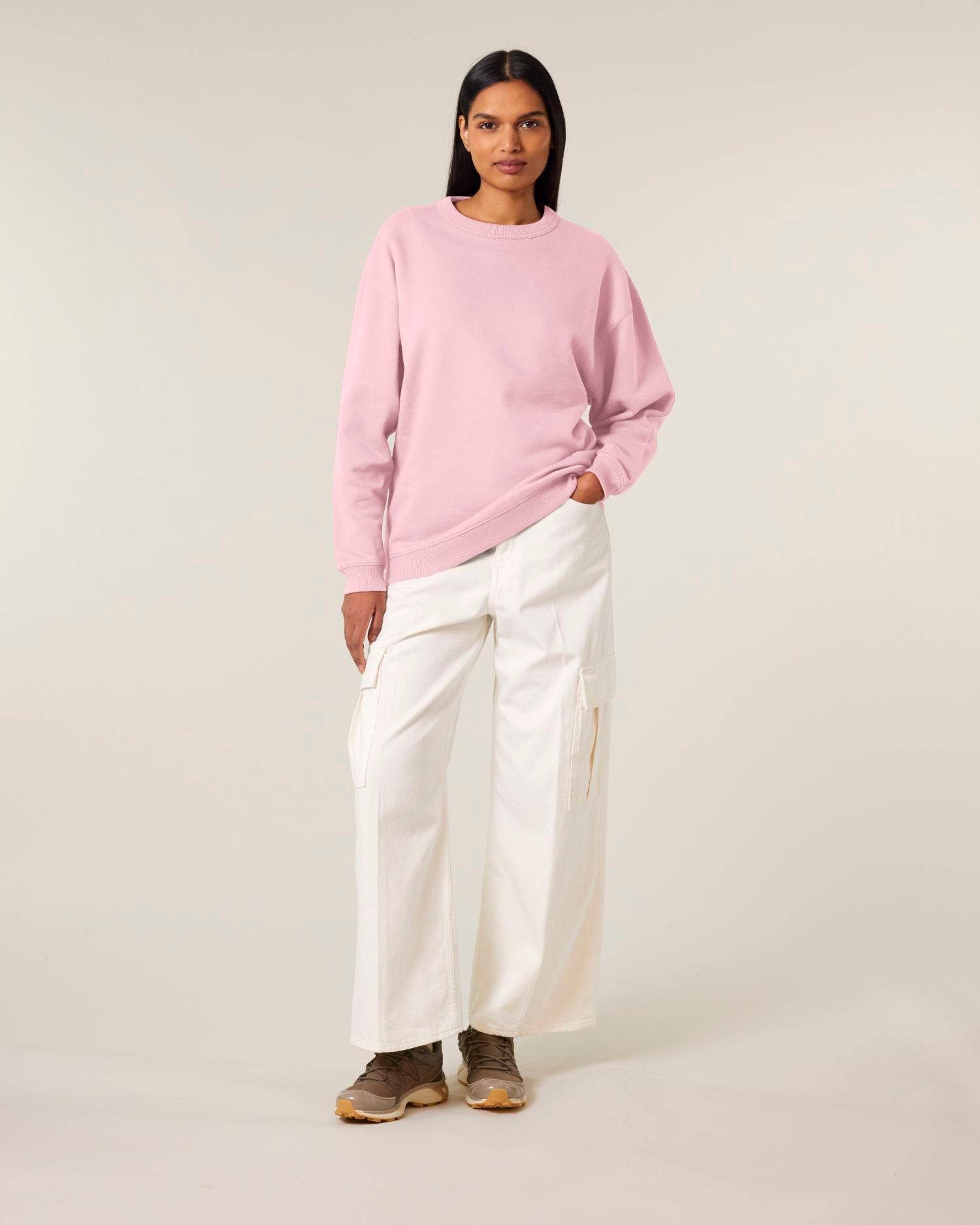 Women's Oversized Organic Cotton Crew Neck Sweatshirt - 300 GSM | Stella Paloma STSW218