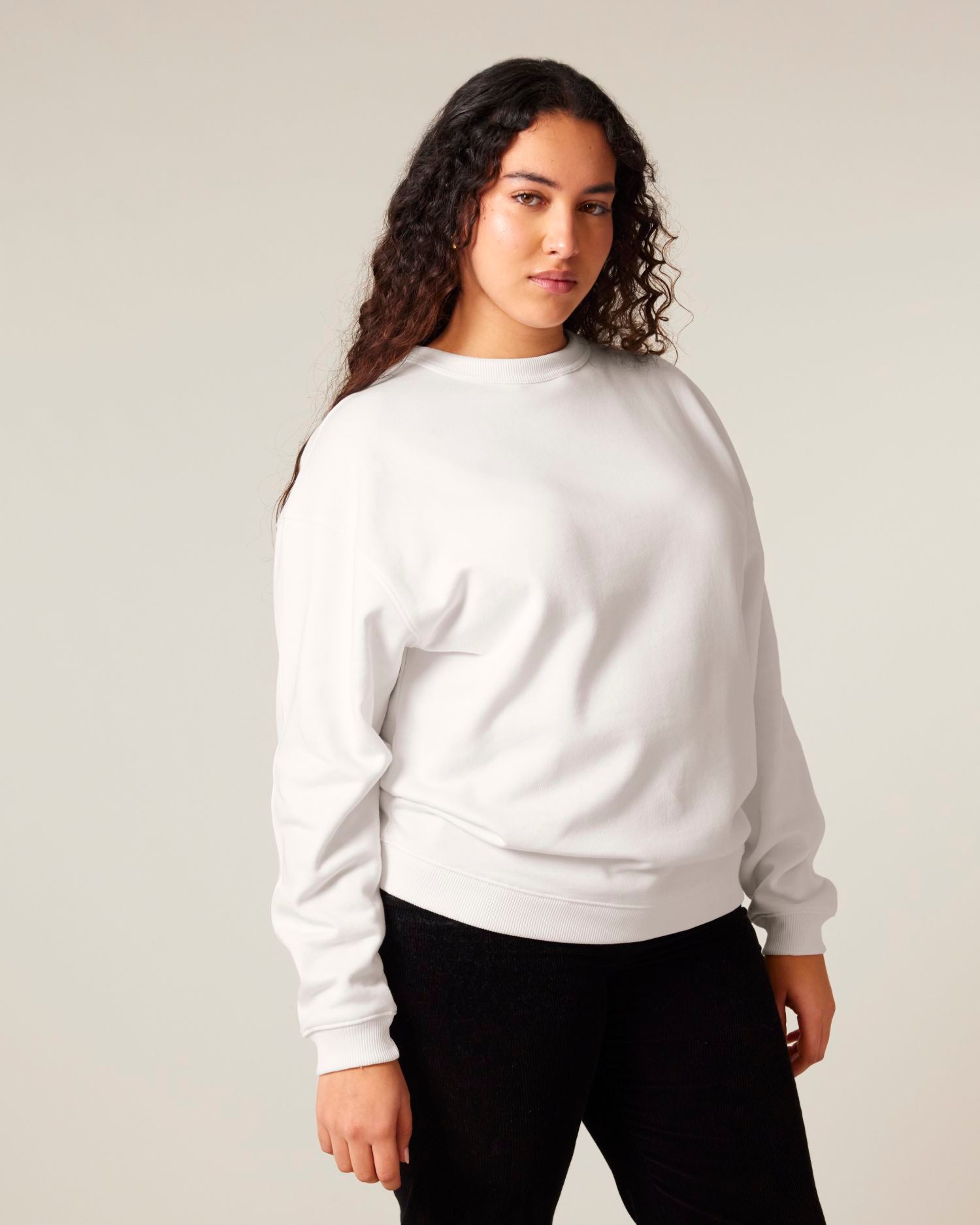 Women's Oversized Organic Cotton Crew Neck Sweatshirt - 300 GSM | Stella Paloma STSW218